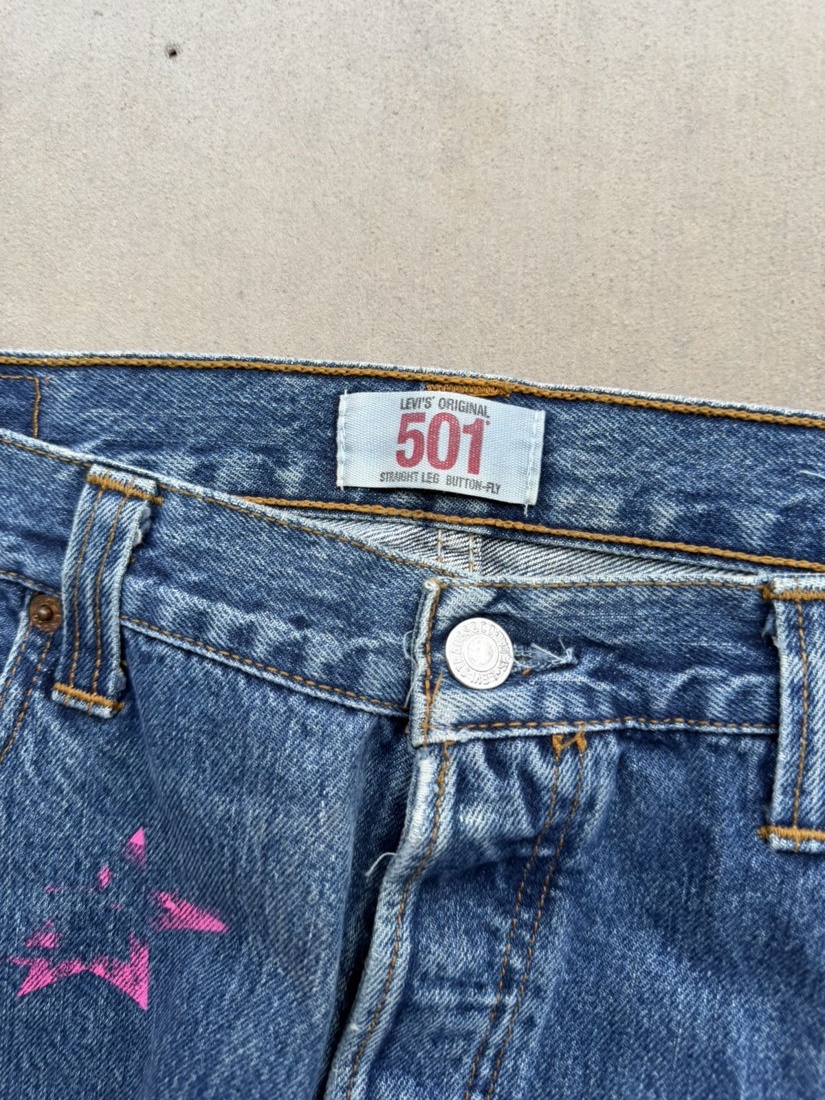 Sp5der Sp5der 5Star Vintage Indigo Jeans 38 NWT Pink Star Denim Size US 38 / EU 54 - 7 Thumbnail