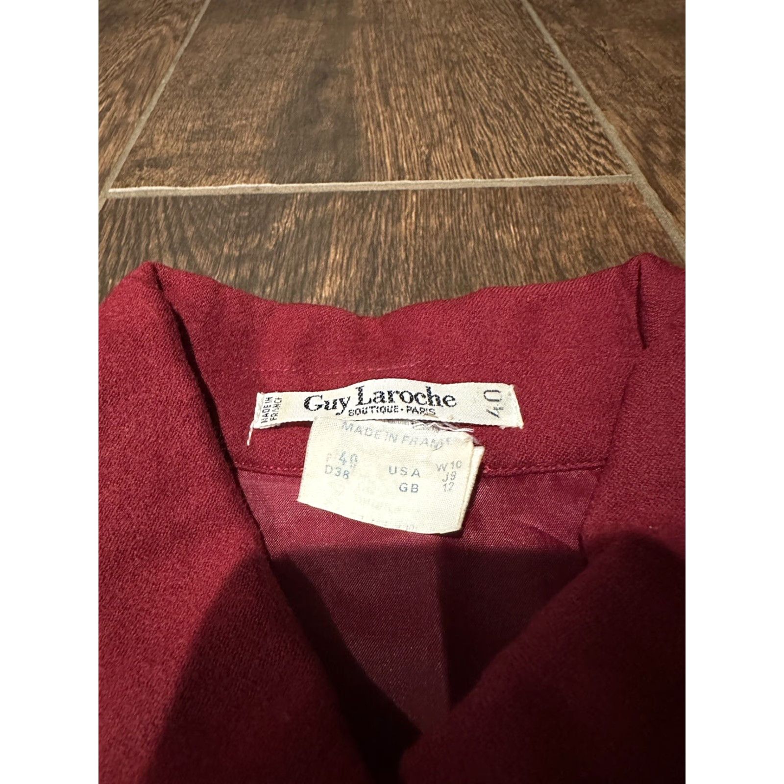 Guy Laroche VINTAGE Guy Laroche Dress Women Red Knee Length 40 France Wool Crew Neck Long Sleeve Fit & Flare Size S / US 4 / IT 40 - 5 Thumbnail