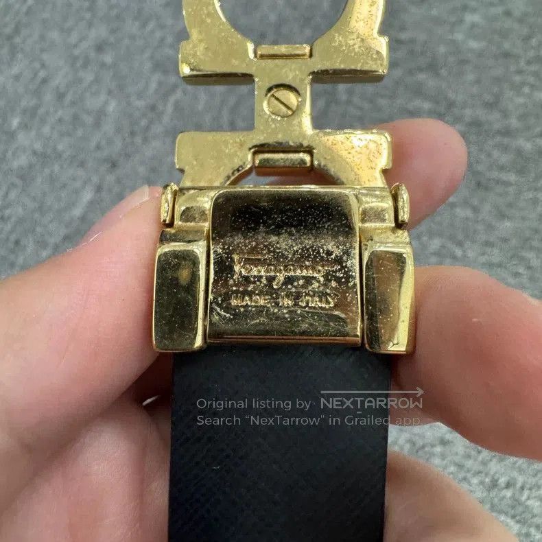 Vintage Ferragamo Buckle Leather Belt. Size ONE SIZE - 3 Thumbnail