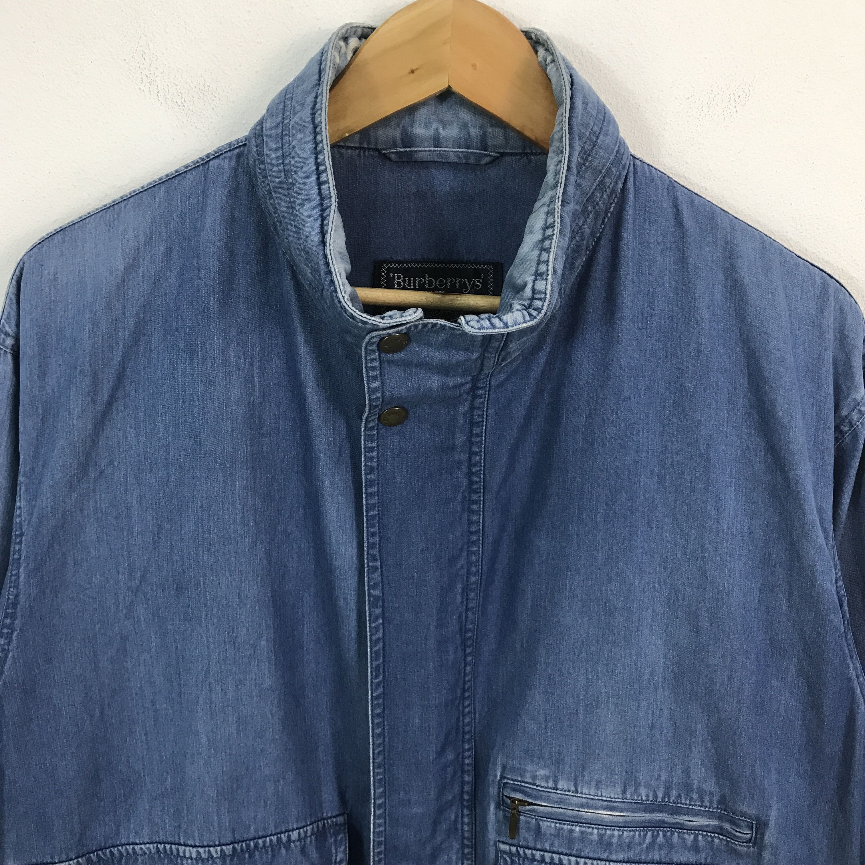 Burberry × Vintage burberrys Japan design Blue jacket distressed collar Size US L / EU 52-54 / 3 - 3 Thumbnail