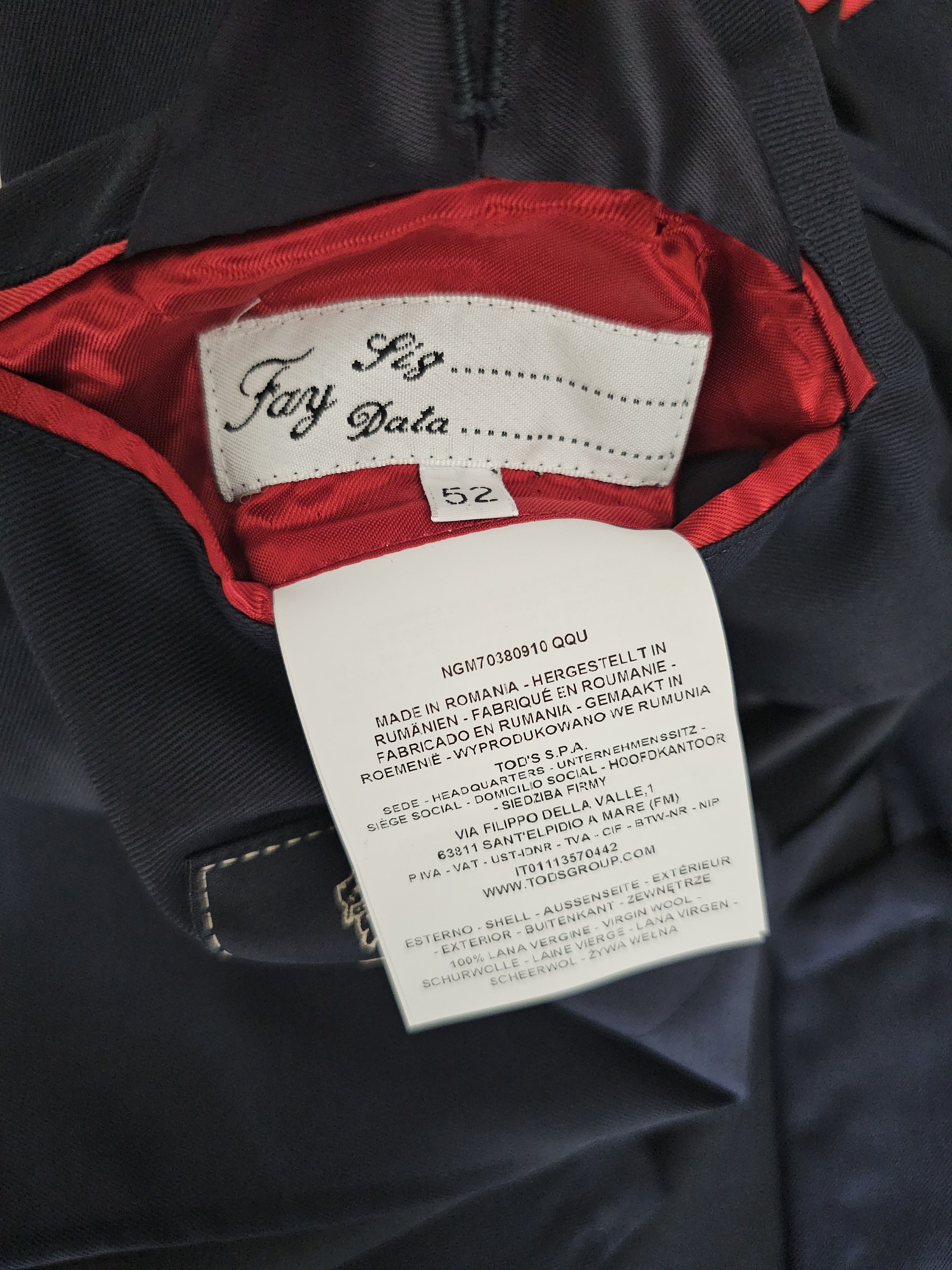 Fay NWT Fay Wool Blazer Unlined Size 52 Navy Size 42R - 9 Thumbnail
