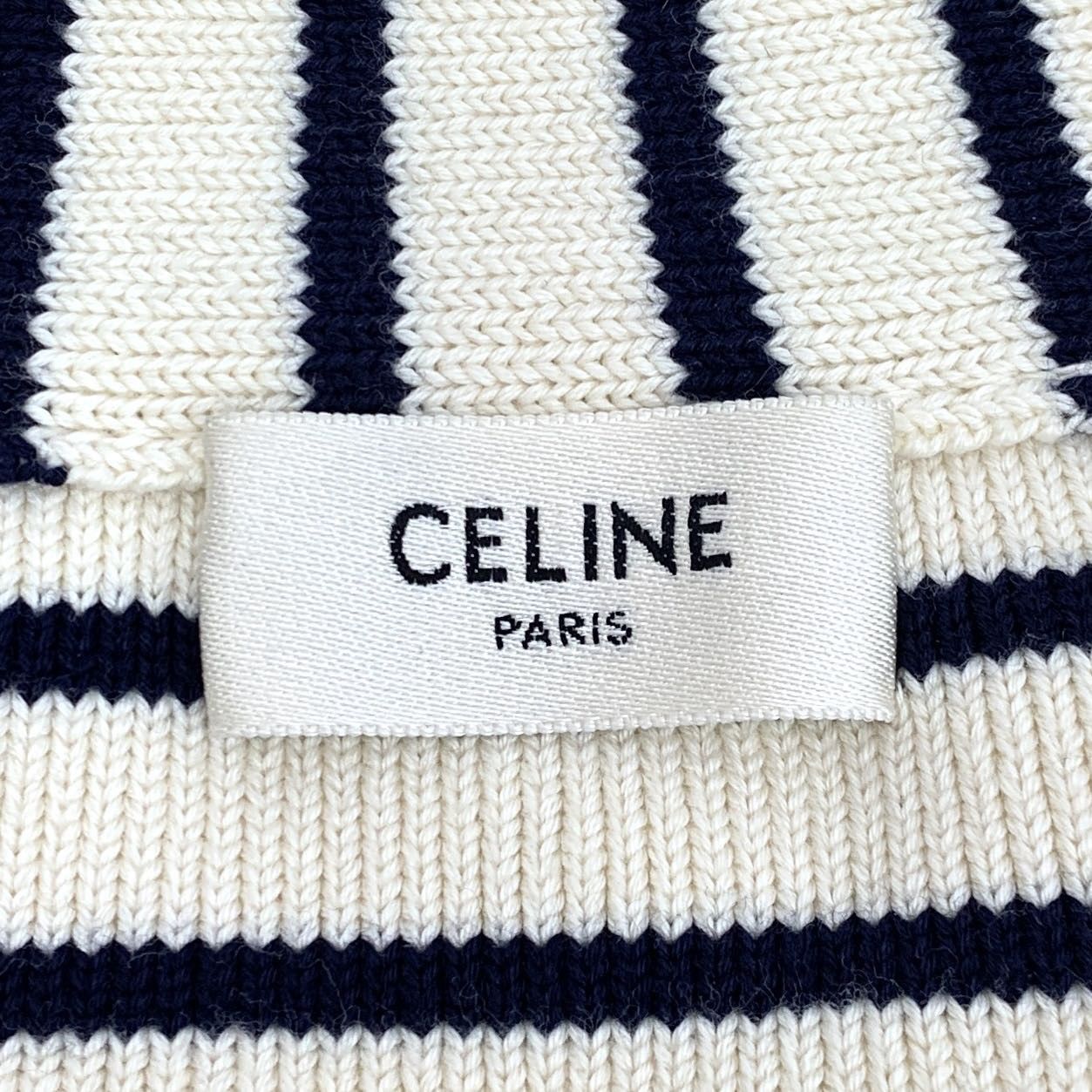 Celine Celine Colorblocked Striped Cotton V-Neck Long Sleeve Knit Size S / US 4 / IT 40 - 5 Thumbnail
