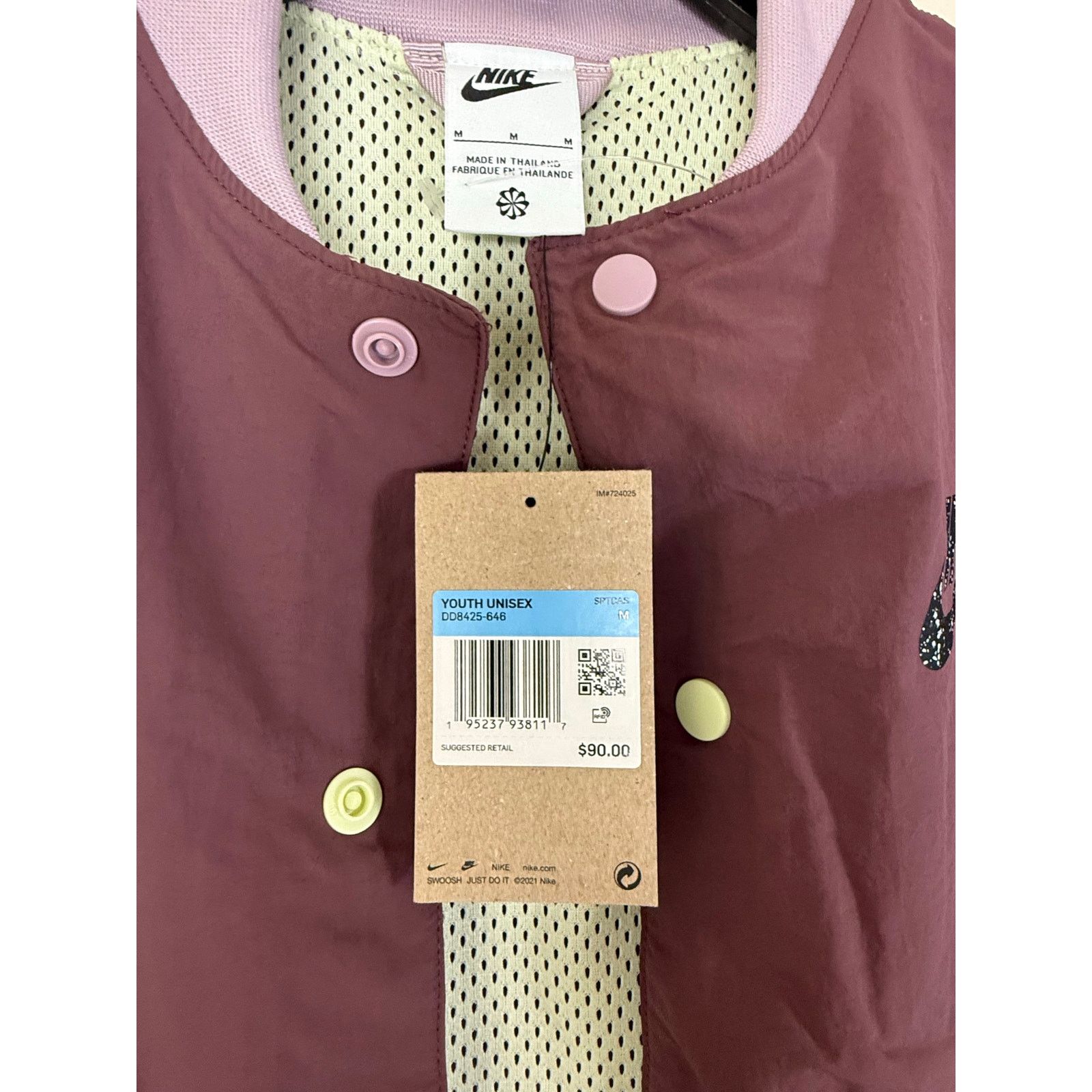Nike Nike Youth Unisex Button Down Jacket - Size M - Mauve Size M / US 6-8 / IT 42-44 - 5 Thumbnail