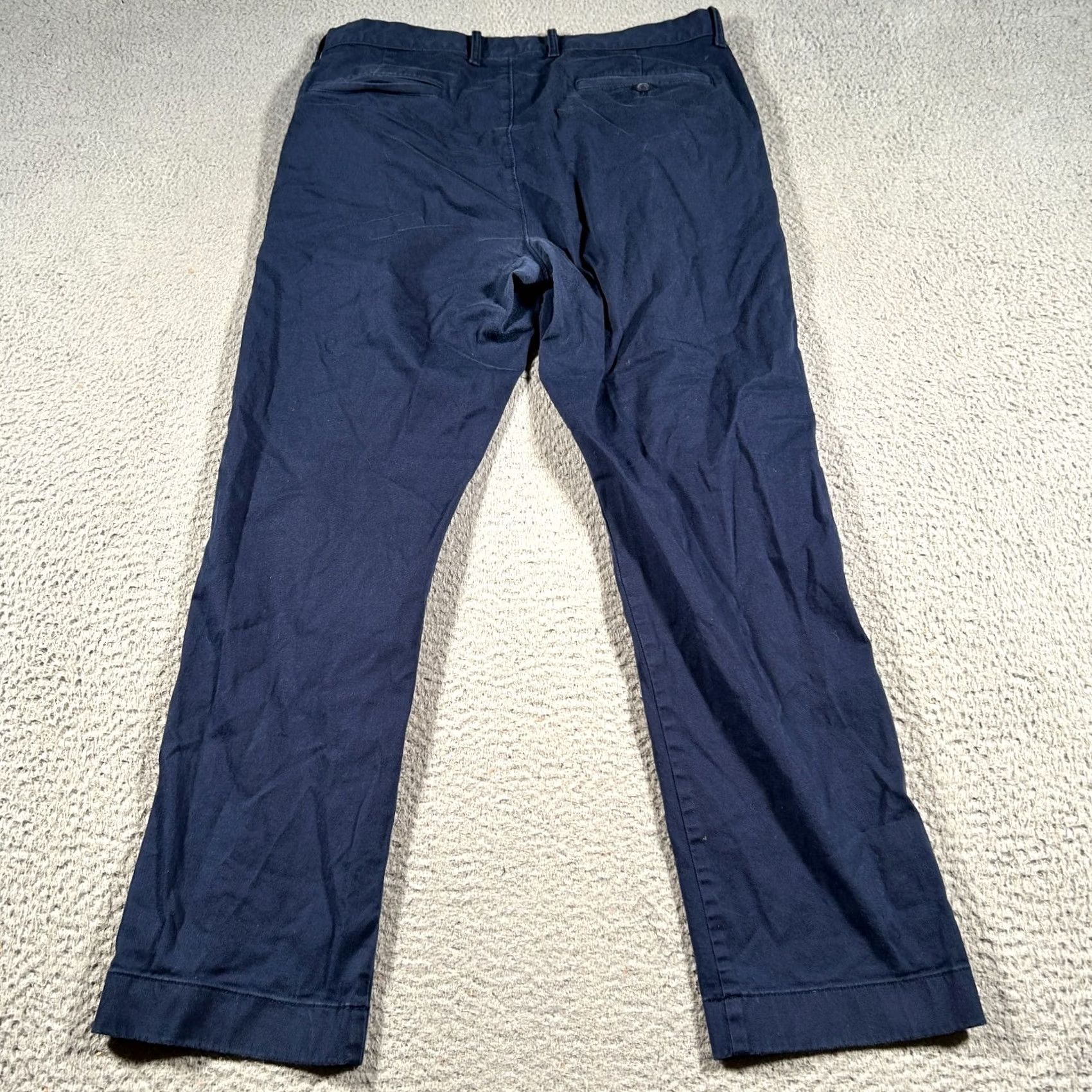 J.Crew J.CREW Chino Pants Mens 34x28 Blue Straight Flat Front Button Zipper Casual Everyday Preppy Golf City Mens Size US 34 / EU 50 - 2 Thumbnail
