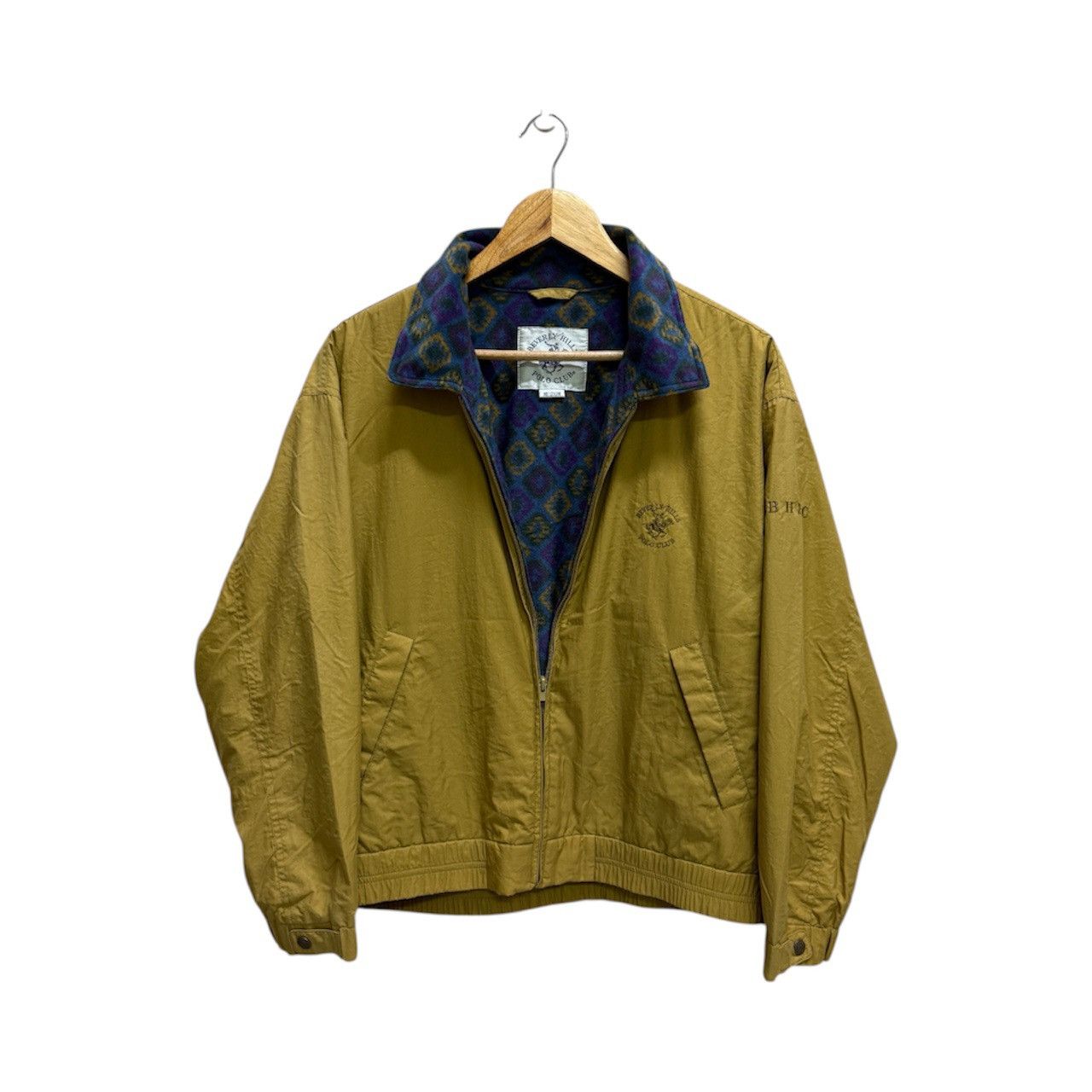 Beverly Hills Polo Club Vintage BHPC mustard yellow patterned fleece lining jacket Size US M / EU 48-50 / 2 - 1 Thumbnail