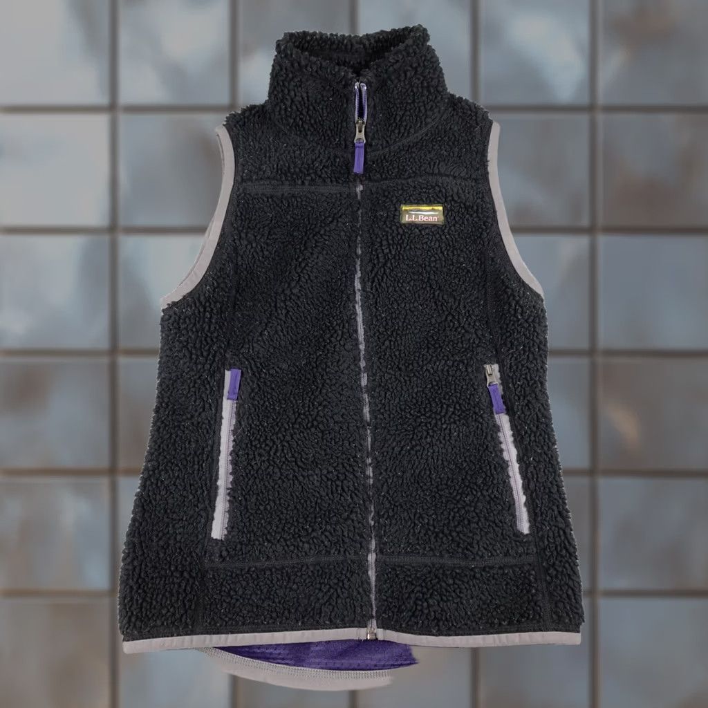 Vintage LL Bean Vest Womens XXS Black Fleece Sleeveless Full Zip Hiking Outdoor Size XXS / US 00 / IT 34 - 1 Thumbnail