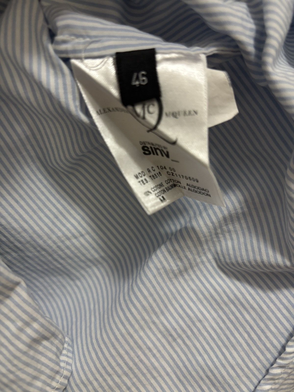 Alexander McQueen Alexander McQueen blue and white striped shirt, Size US S / EU 44-46 / 1 - 7 Thumbnail