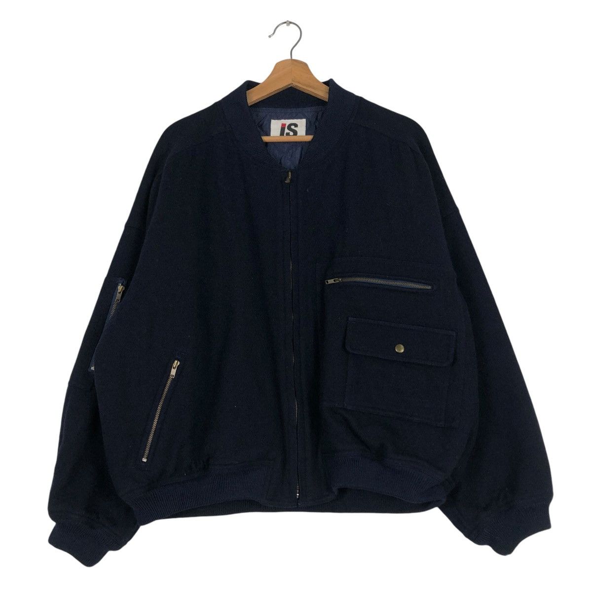 Issey Miyake 🔥VINTAGE ISSEY MIYAKE I.S. CARE LABELS WOOL BOMBER JACKET Size US L / EU 52-54 / 3 - 3 Thumbnail