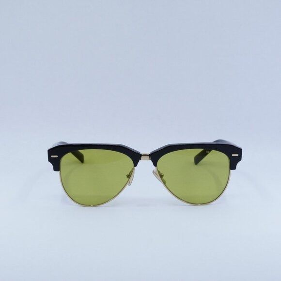 Miu Miu Miu Miu MU09ZS 1AB07O Sunglasses Black Aviator Frame Size ONE SIZE - 3 Thumbnail