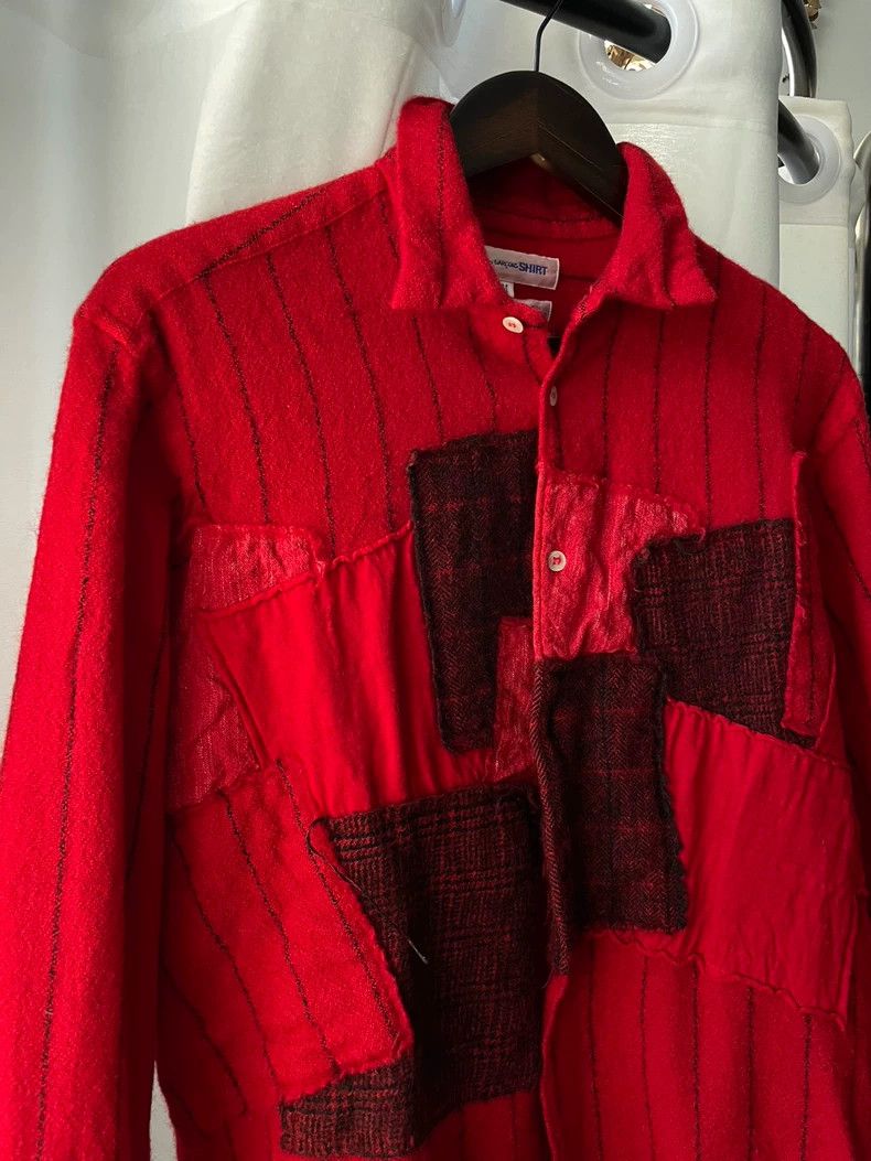 Comme des Garcons Comme des Garçons Medieval Red Velvet Wool Shirt Size US M / EU 48-50 / 2 - 3 Thumbnail