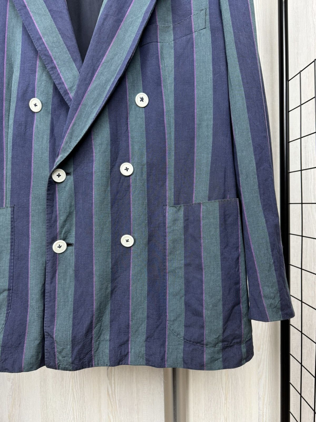 Alfred Dunhill Dunhill vintage double breasted made in Italy striped blazer Size 44R - 4 Thumbnail