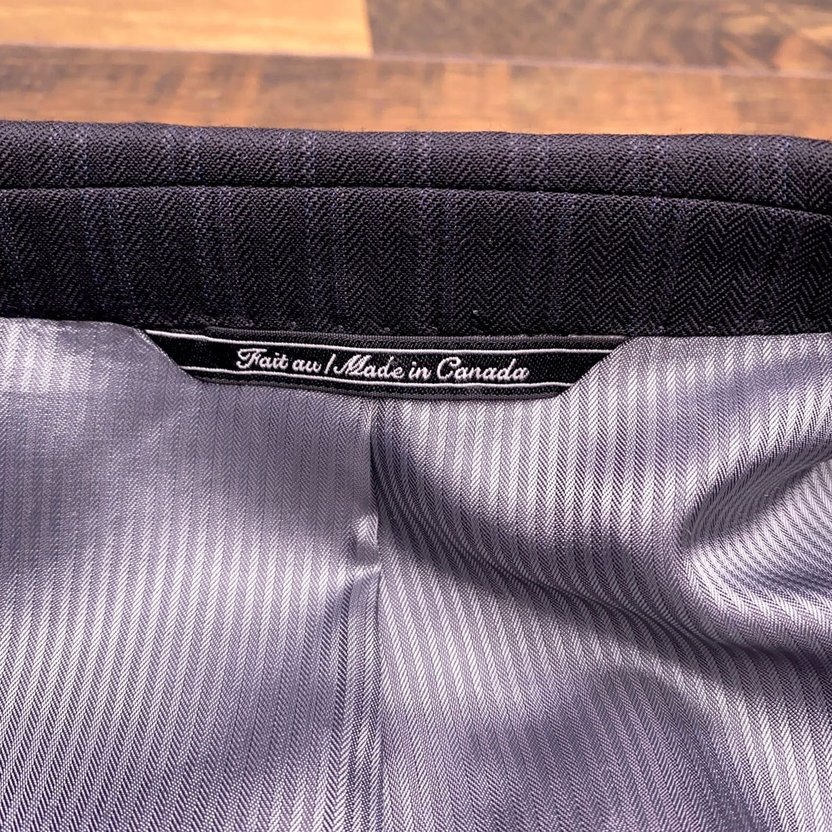 Jack Victor Jack Victor 2 Piece Suit Black Striped Pants 36x29 Cuffed Canada Wool 110 Super 2 Piece Mens Regular Formal Wedding Size 42R - 7 Thumbnail