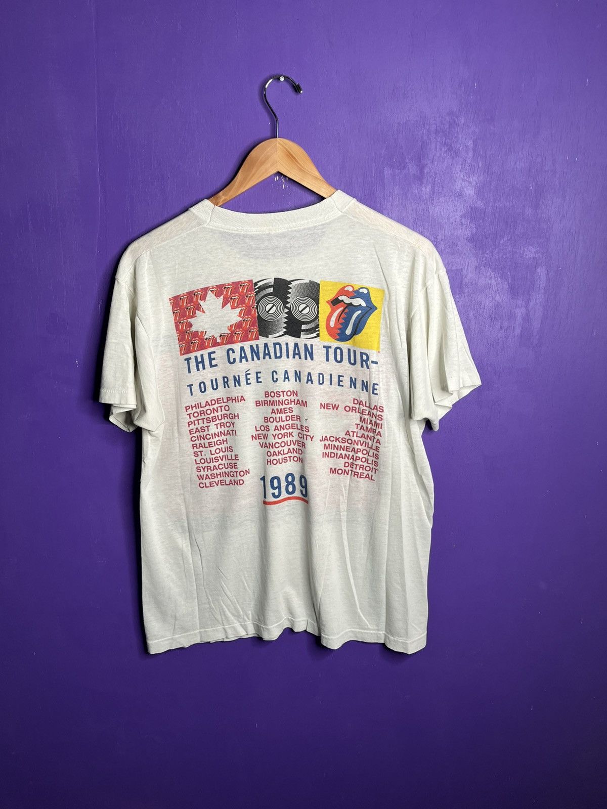 Band Tees × Vintage Vintage 1989 Rolling Stones Canadian tour t-shirt Size US L / EU 52-54 / 3 - 2 Thumbnail