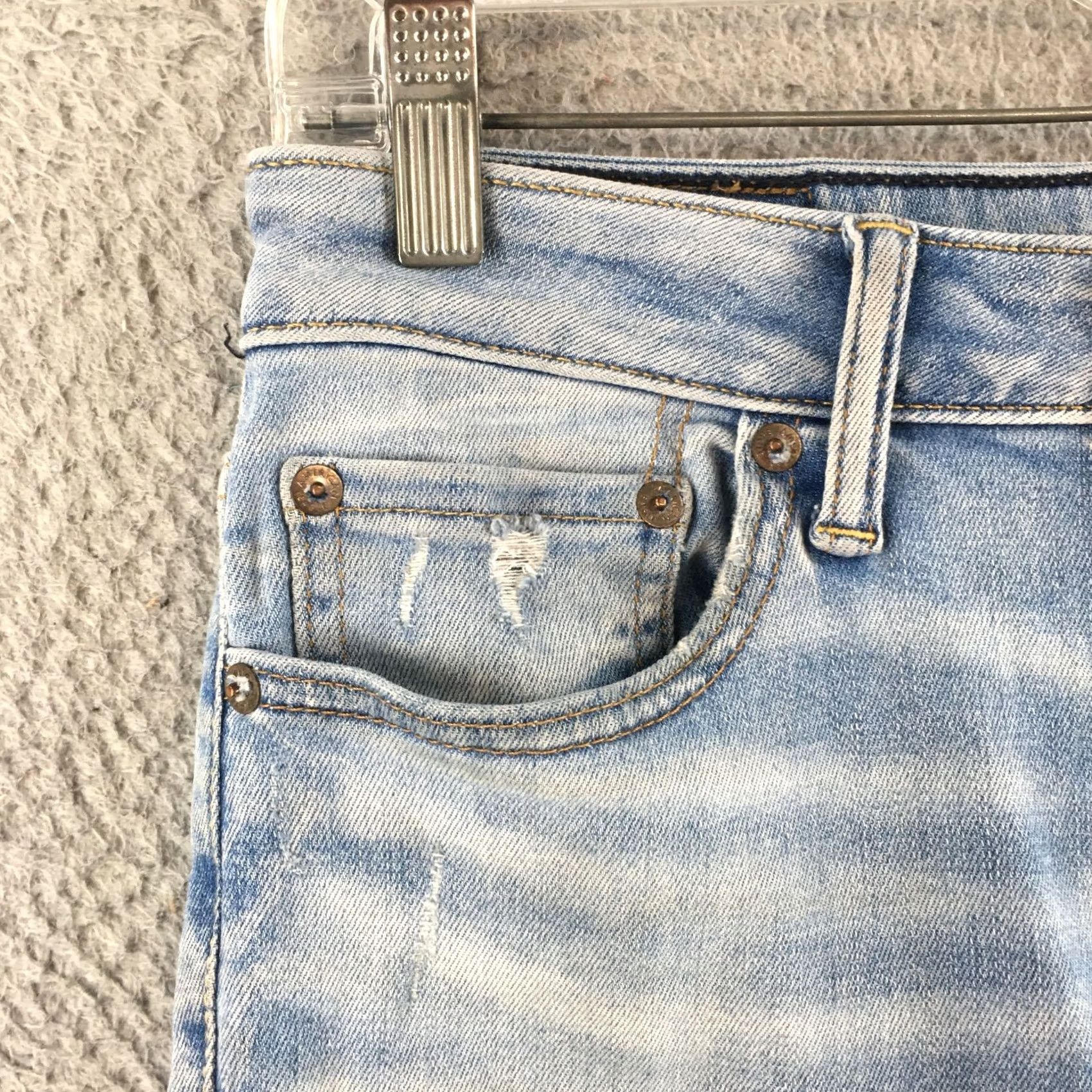 American Eagle Outfitters American Eagle Outfitters Jeans Womens 28 Skinny Light Blue Distressed Denim Slim 5-Pocket Size 28" / US 6 / IT 42 - 3 Thumbnail