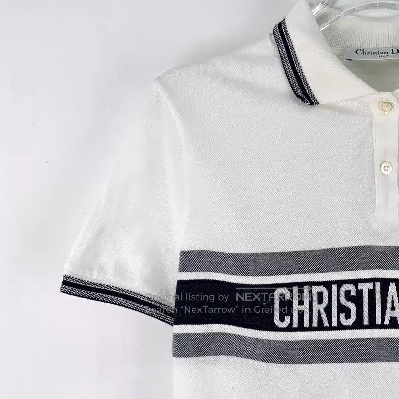 Dior Dior White striped logo letter print cotton lapel single-b Size S / US 4 / IT 40 - 3 Thumbnail