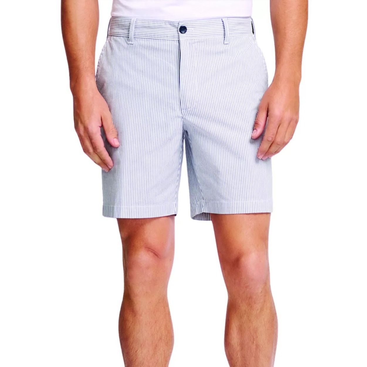 Izod Izod White and Blue Striped Cargo Shorts - Size 36 Size US 36 / EU 52 - 1 Thumbnail