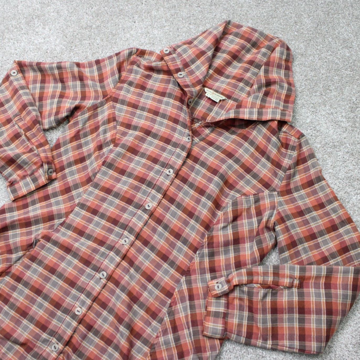 Royal Robbins Royal Robbins Shirt Women L Red Plaid Collar Button-Up Long Sleeve Vintage? No (adjusted) Size L / US 10 / IT 46 - 2 Thumbnail