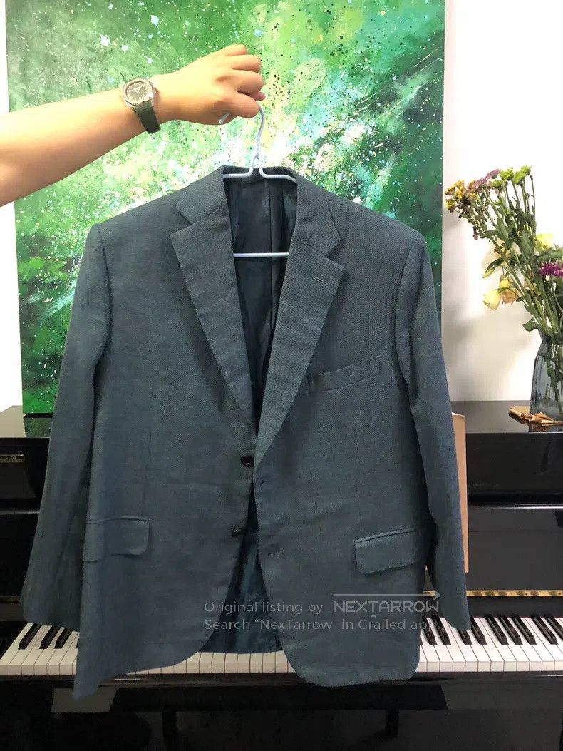 Brioni Brioni Peacock Blue Knitted Suit Size US M / EU 48-50 / 2 - 1 Thumbnail