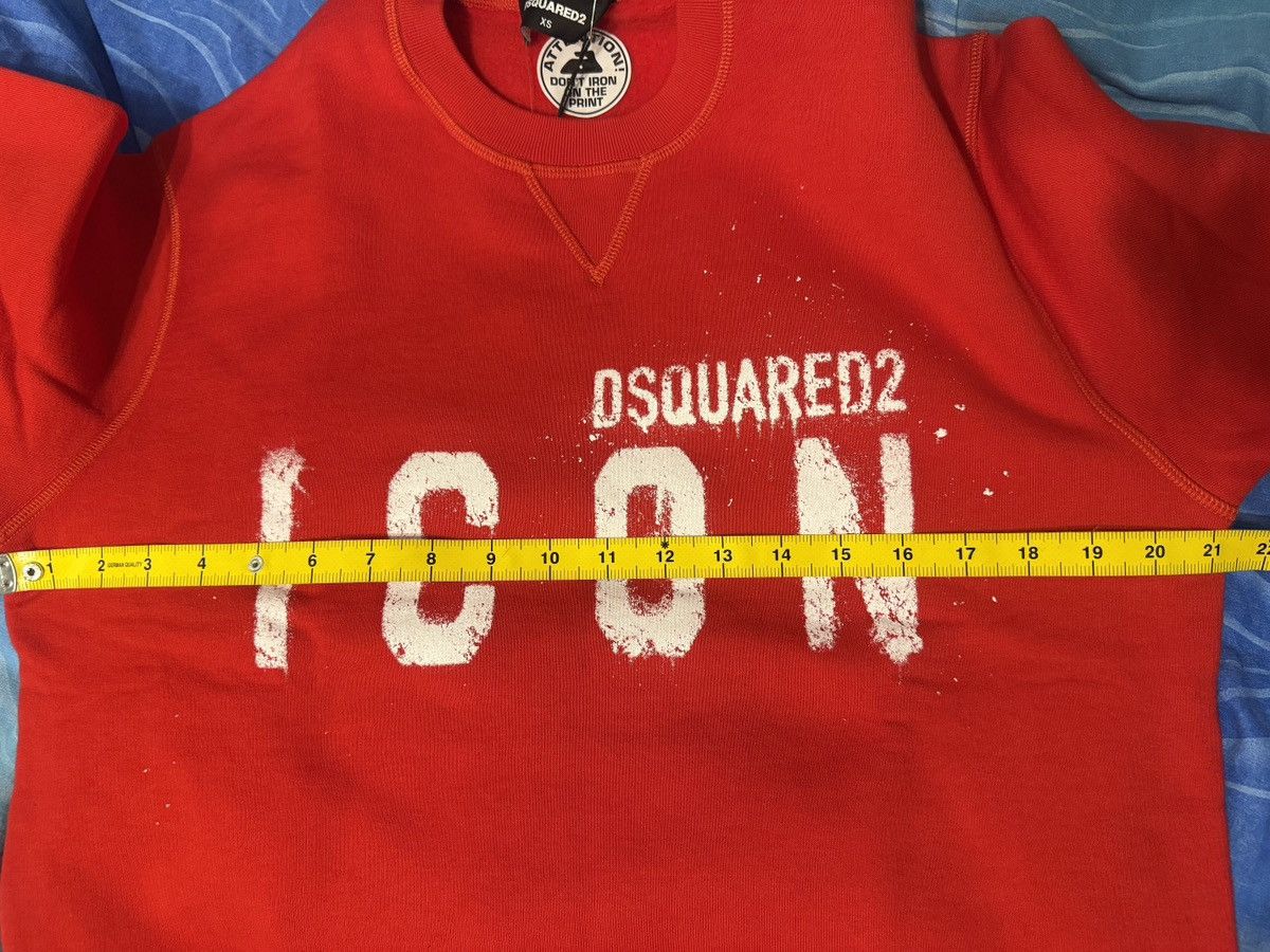Dsquared2 DSquared²Men's Red Icon Fleeced Cotton Crew-Neck Sweatshirt Size US XS / EU 42 / 0 - 7 Thumbnail