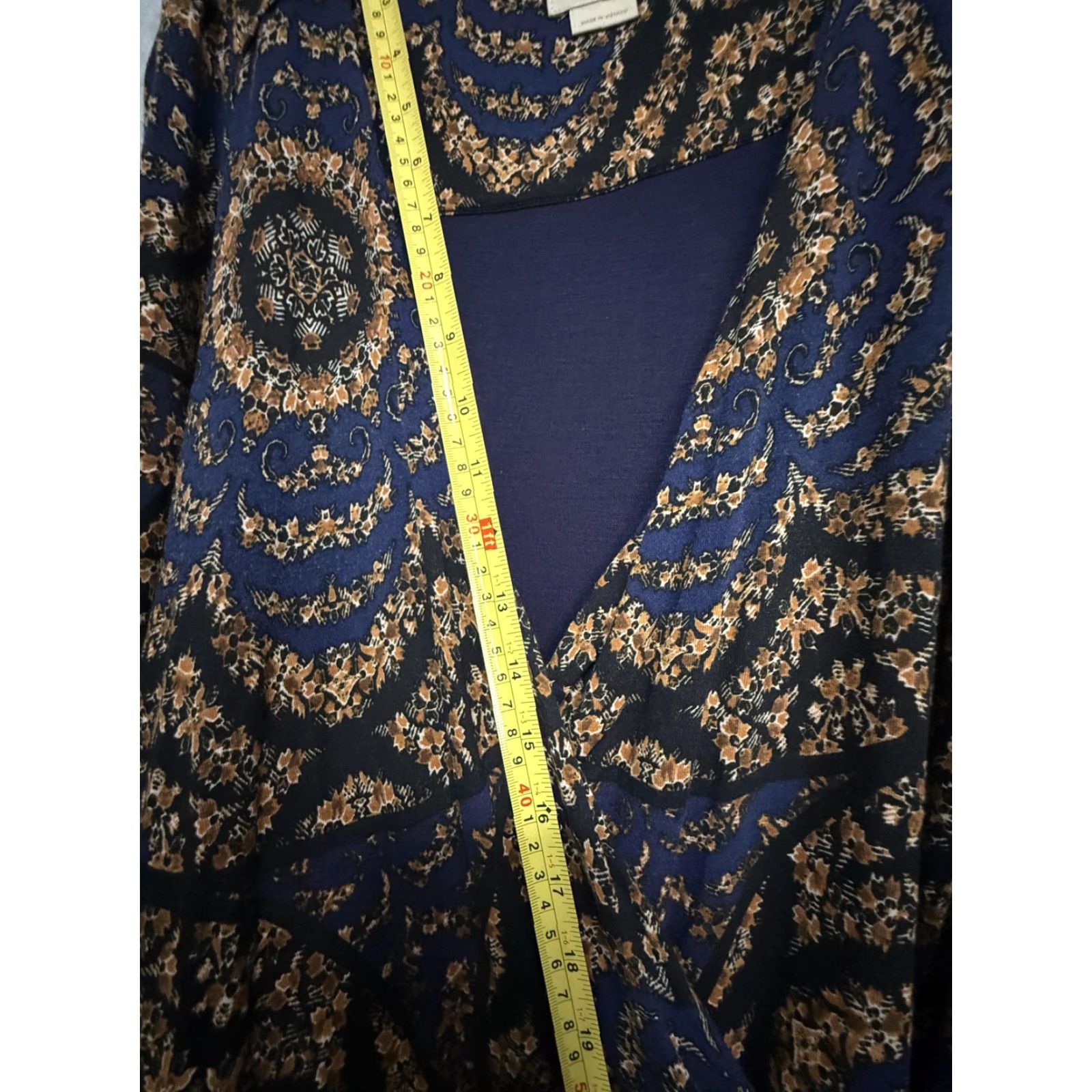 Anthropologie Vanessa Virginia Dress Blue Floral Wrap Sheath Knee Length S 3/4 Anthropologie Size S / US 4 / IT 40 - 6 Thumbnail