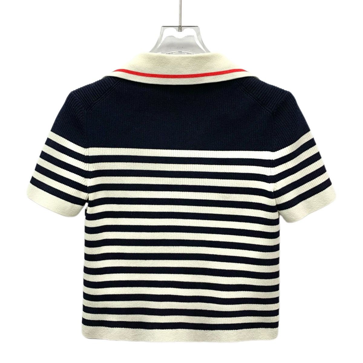 Gucci Gucci Logo Striped Collared Short Sleeve Knit Top K26WX Size M / US 6-8 / IT 42-44 - 2 Thumbnail