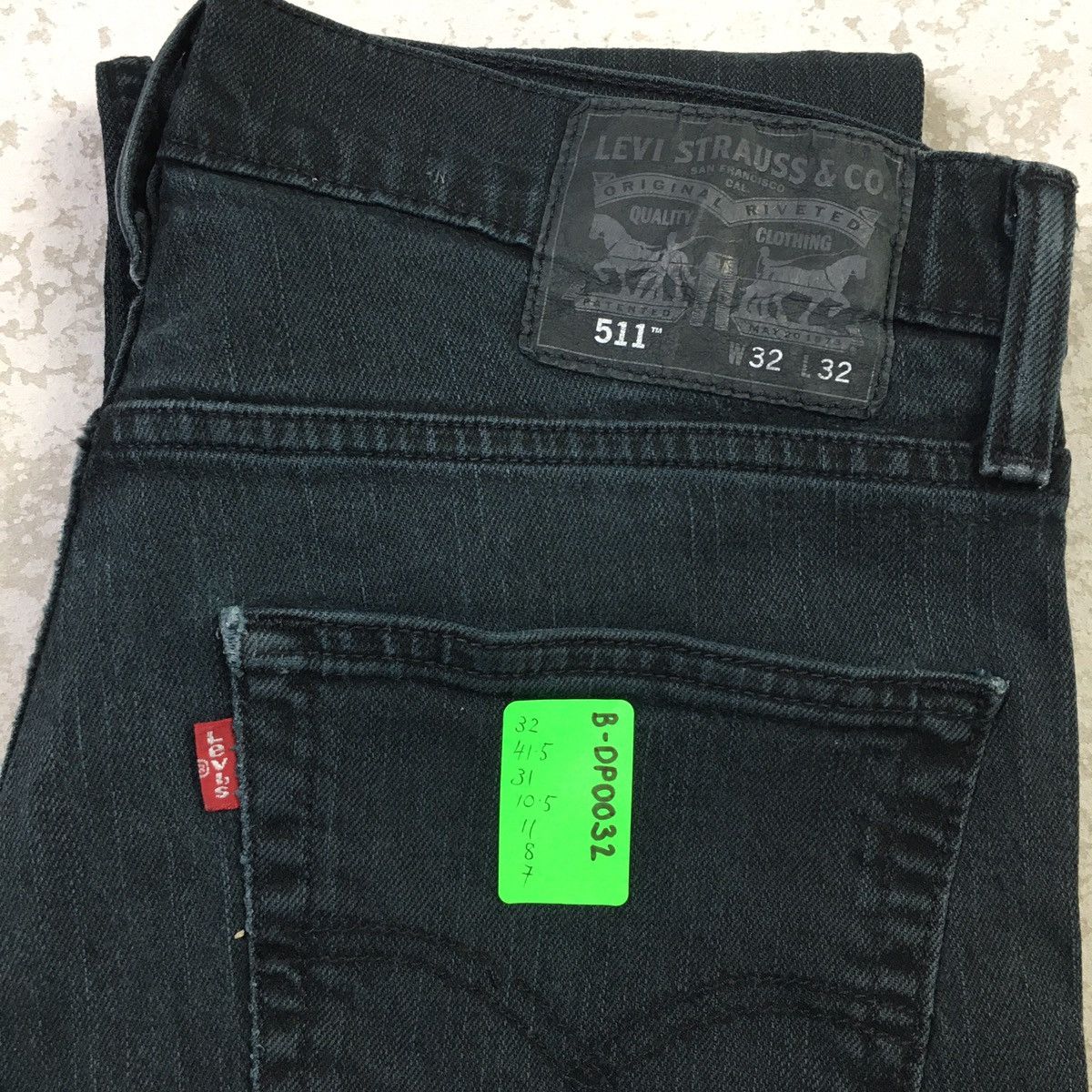 Levi's × Vintage Levis 511 Washed Black Jeans Size US 32 / EU 48 - 11 Thumbnail