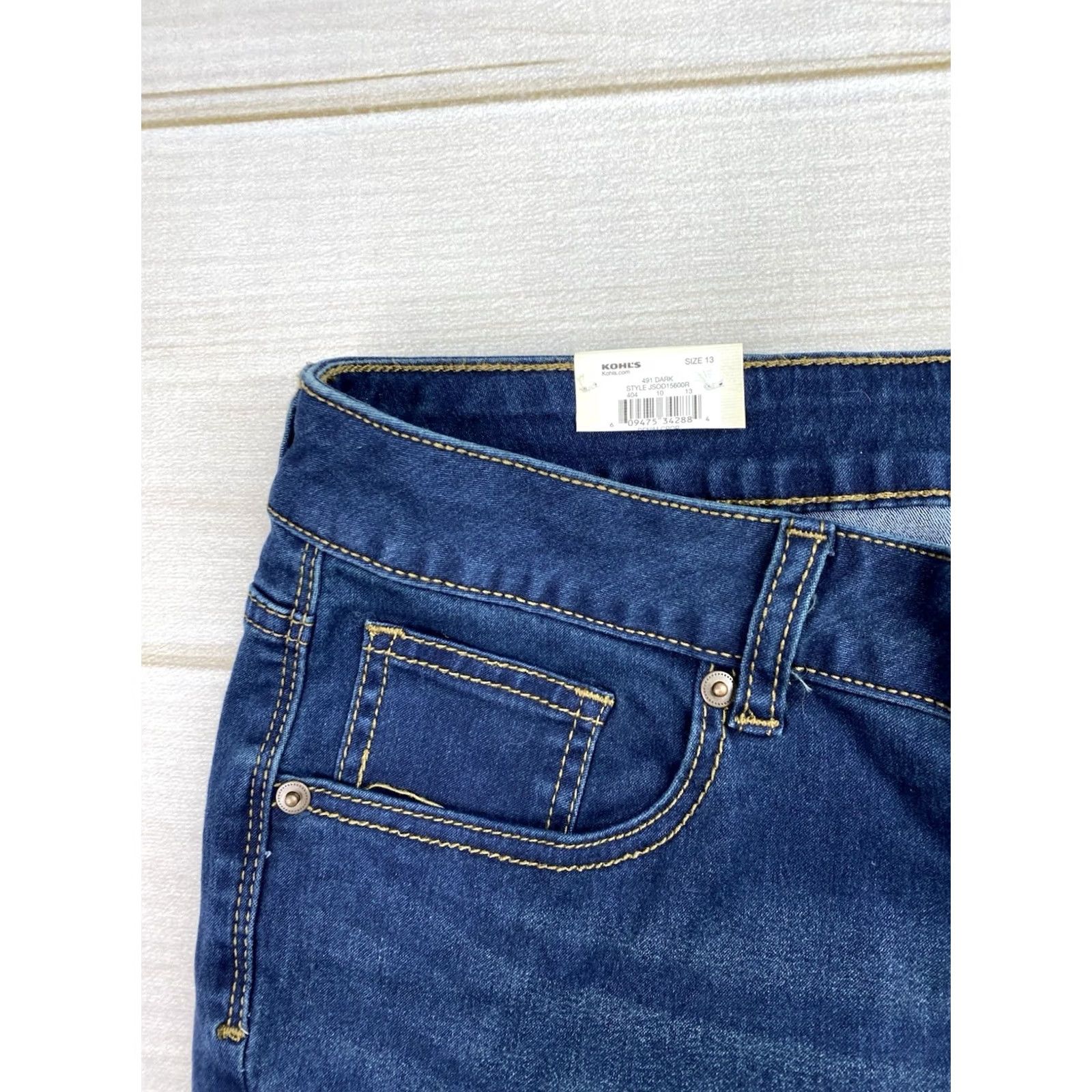 Vintage SO Heritage Jeans Cropped Blue Dark Wash 13 Junior Low Rise 5-Pocket Denim NWT Womens Jeans Size 34" / US 12 / IT 48 - 2 Thumbnail