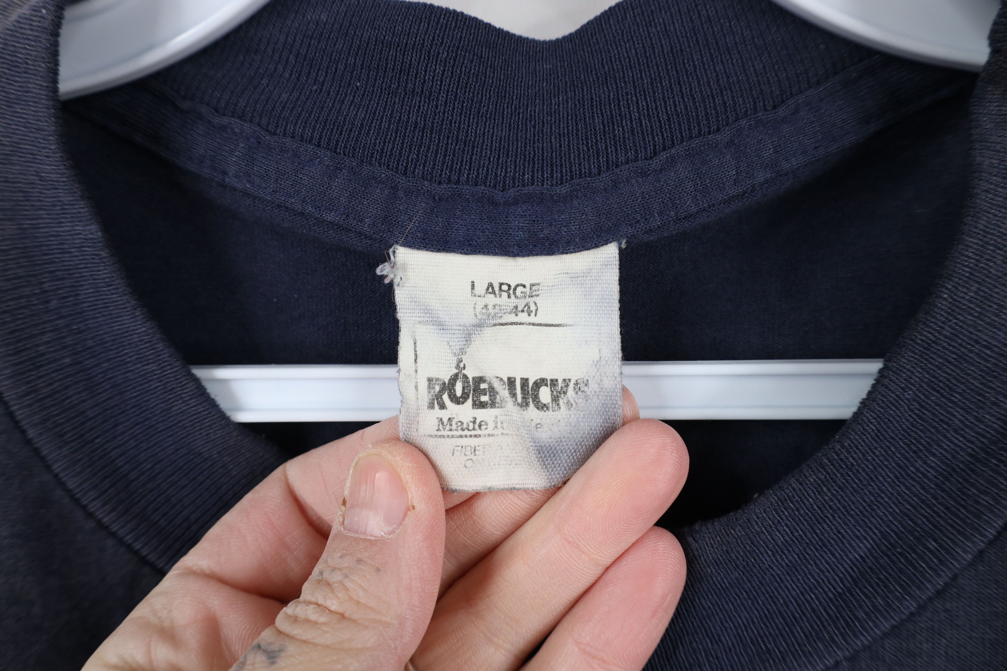 Vintage Vintage 90s Streetwear Blank Thin Pocket T-Shirt Blue USA Size US L / EU 52-54 / 3 - 7 Thumbnail