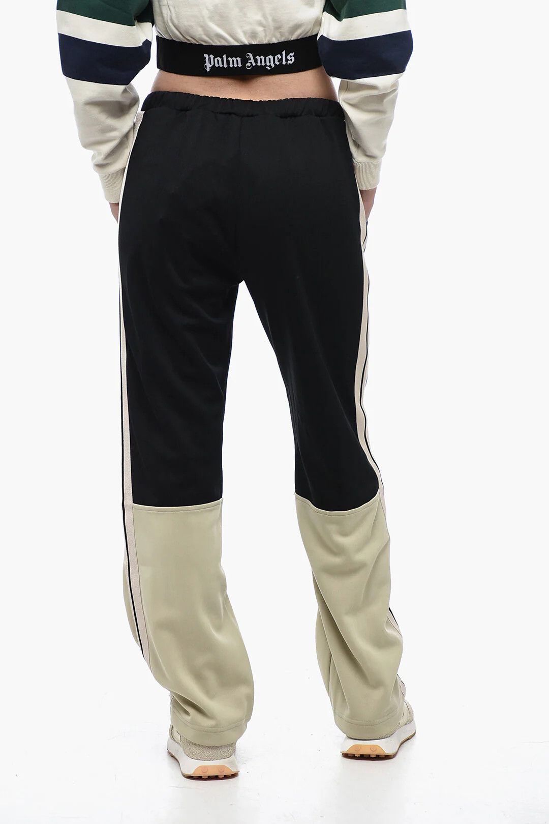 Palm Angels og1mm0326 Track Pant in Black & Beige Size 27" / US 4 / IT 40 - 2 Thumbnail