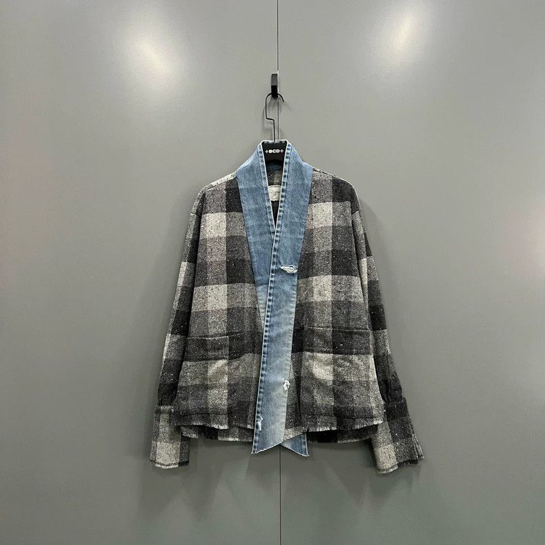 Greg Lauren greg lauren Cowboy patchwork plaid shirt 2506-Nextarrow Size US M / EU 48-50 / 2 - 1 Thumbnail