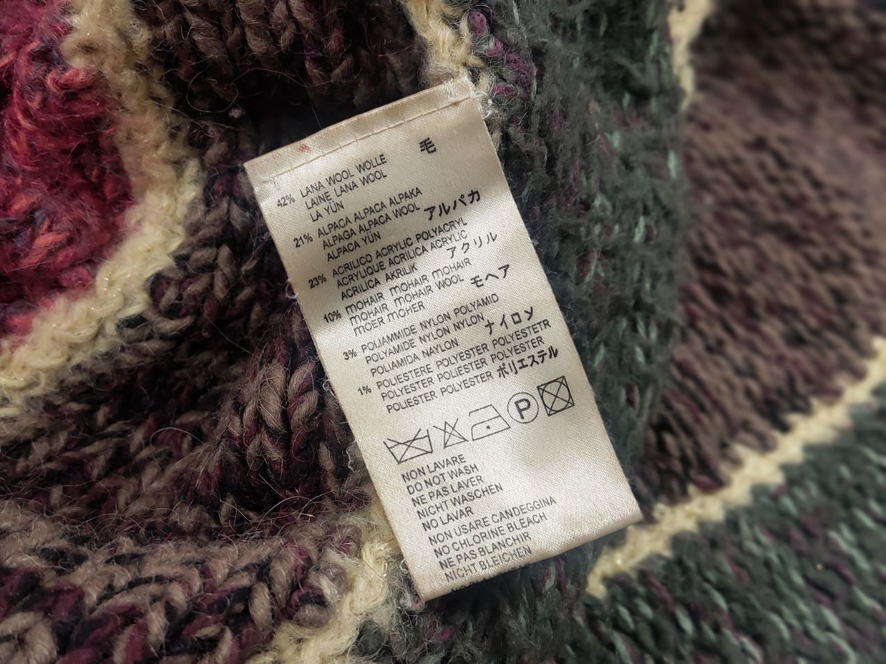 Diesel Vintage Diesel Hand Knit Sweater Wool Mohair Blend Poncho Size ONE SIZE - 13 Thumbnail