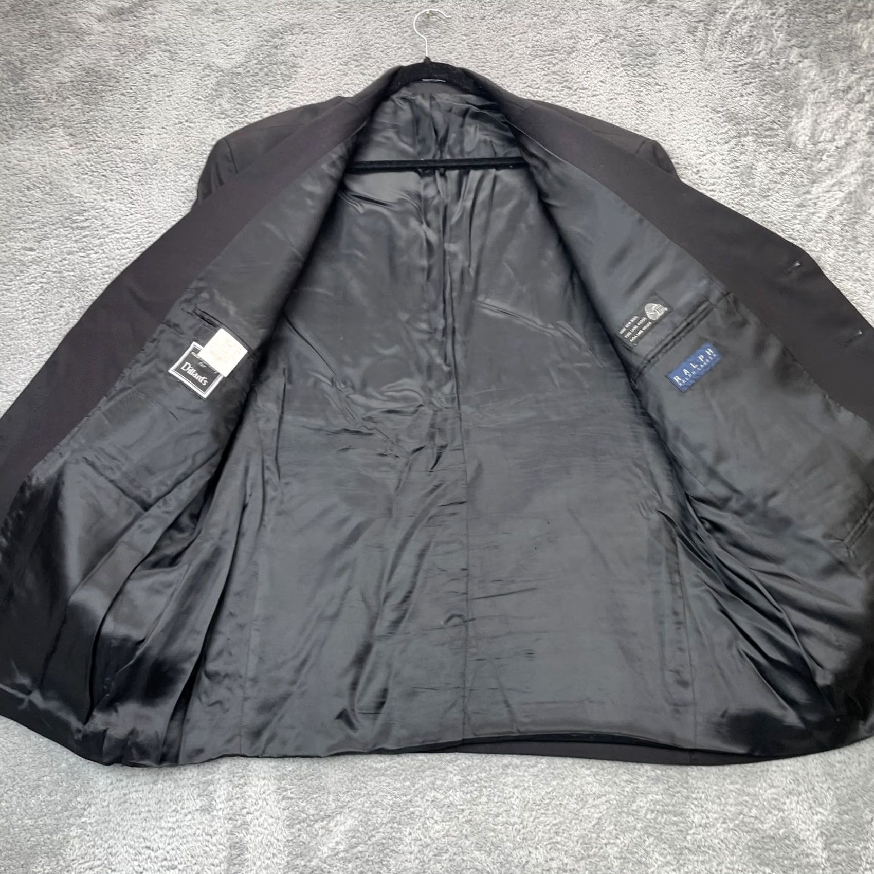 Ralph Lauren VINTAGE Lauren Ralph Lauren Blazer Jacket Mens 52R Black Single Breasted Lined Coat Size 52R - 3 Thumbnail