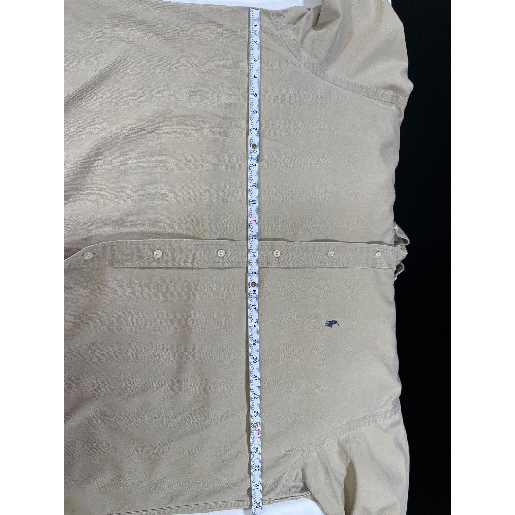 Ralph Lauren Ralph Lauren SKU 7778 Mens Classic Beige Button Down Long Sl Size US XL / EU 56 / 4 - 3 Thumbnail