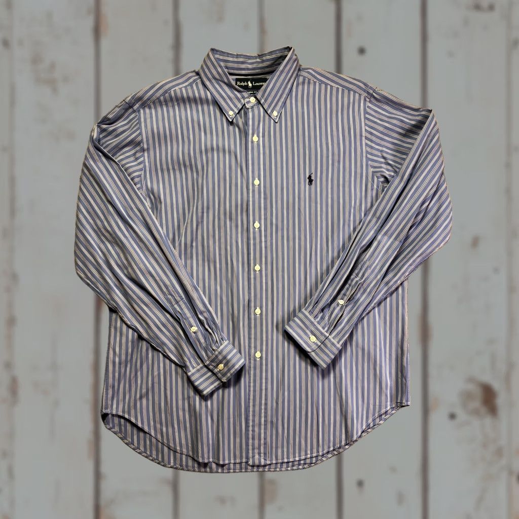 Ralph Lauren Ralph Lauren Shirt Mens XL Blue Stripe Classic Fit Long Sleeve Button Down Size US XL / EU 56 / 4 - 1 Thumbnail