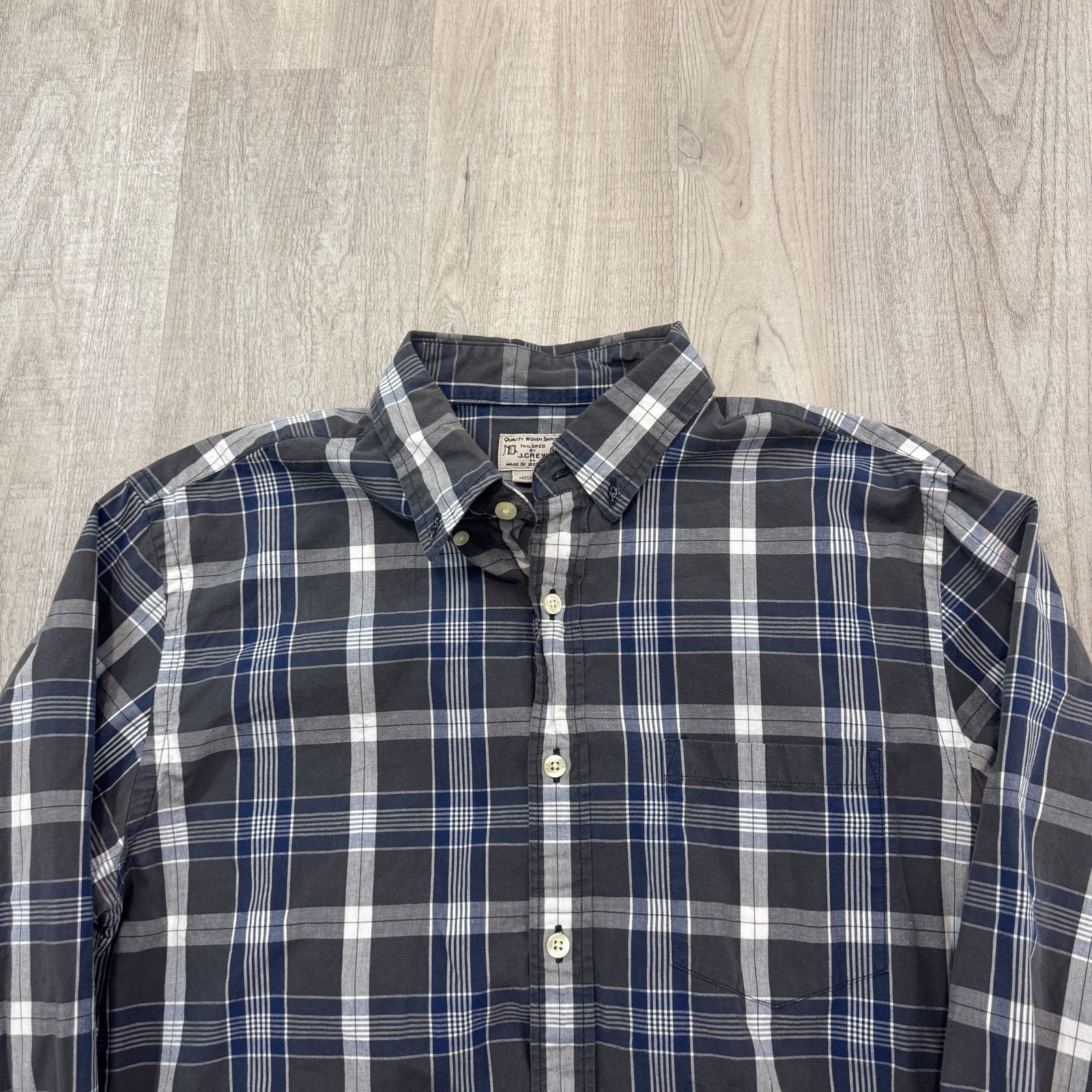 J.Crew J Crew Shirt Men Medium Blue Gray Plaid Check Quality Woven Size US M / EU 48-50 / 2 - 2 Thumbnail