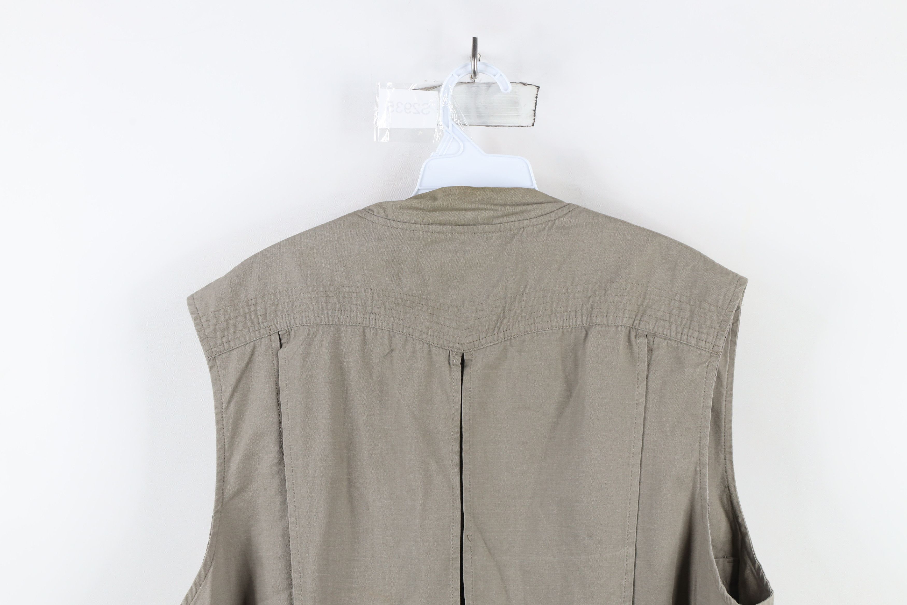 Vintage Vintage 90s Streetwear Hunting Fish Vest Jacket Beige Size US L / EU 52-54 / 3 - 16 Thumbnail