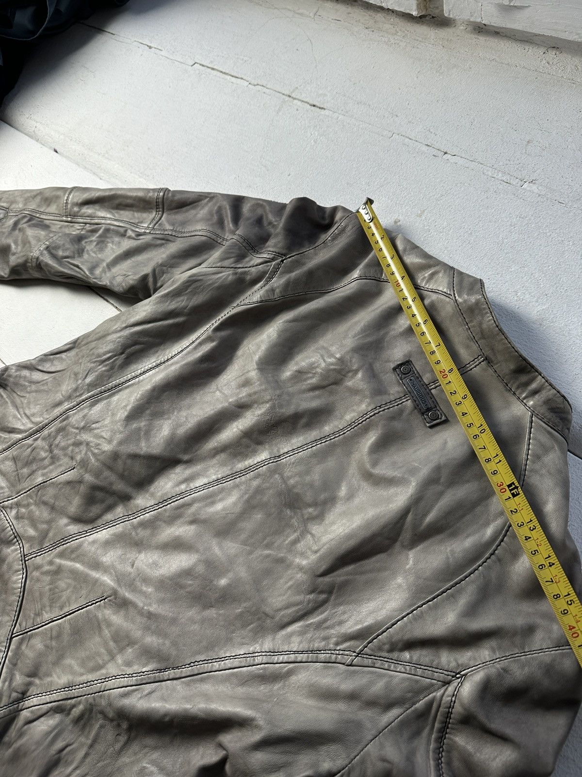 Other 🚨Y2K RICK OWENS TYPE DIRTY SLIM FIT ZIP LEATHER JACKET Size S / US 4 / IT 40 - 16 Thumbnail