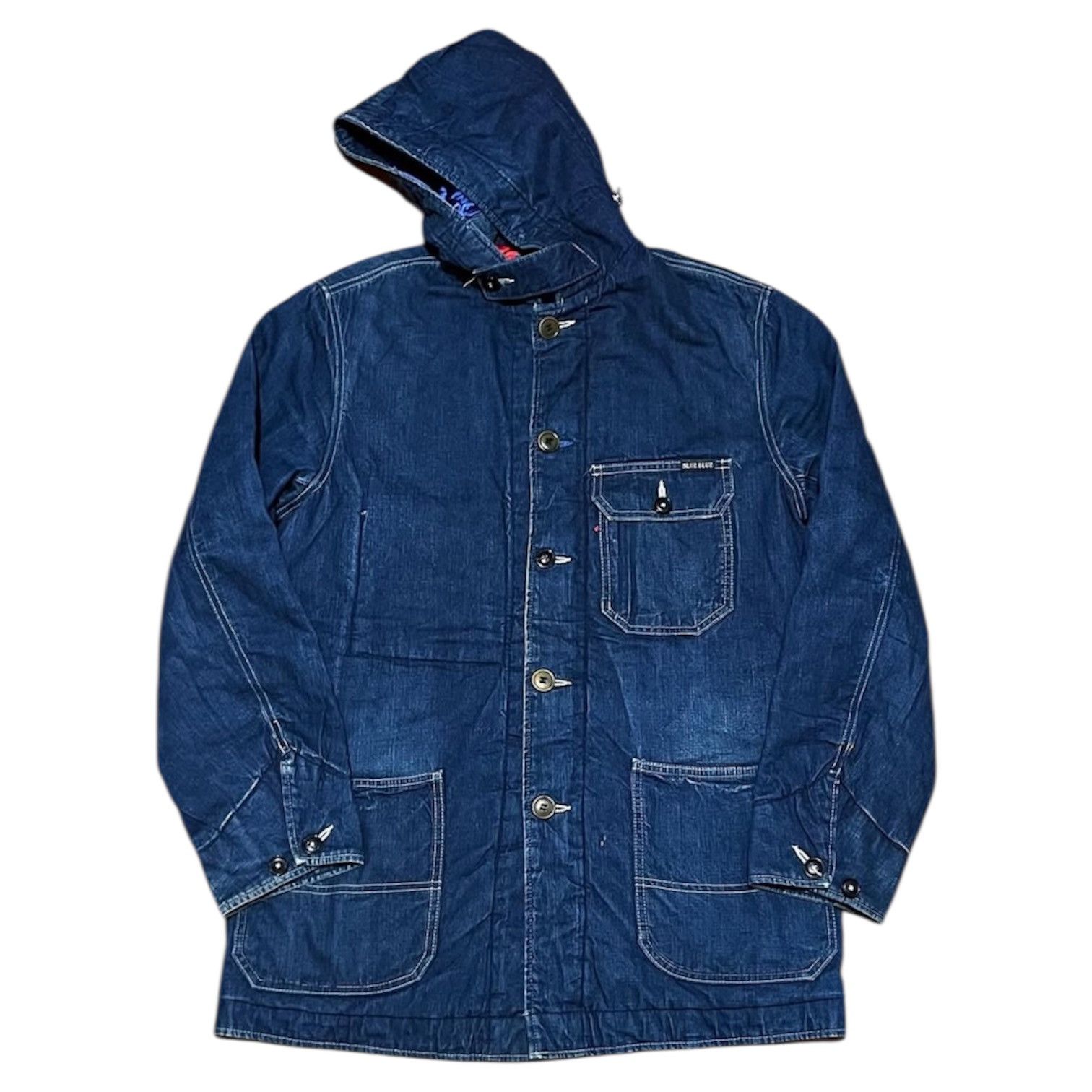 Blue Blue Japan 2000s Blue Blue Japan Quilted Denim Coat Jacket Size US L / EU 52-54 / 3 - 1 Thumbnail