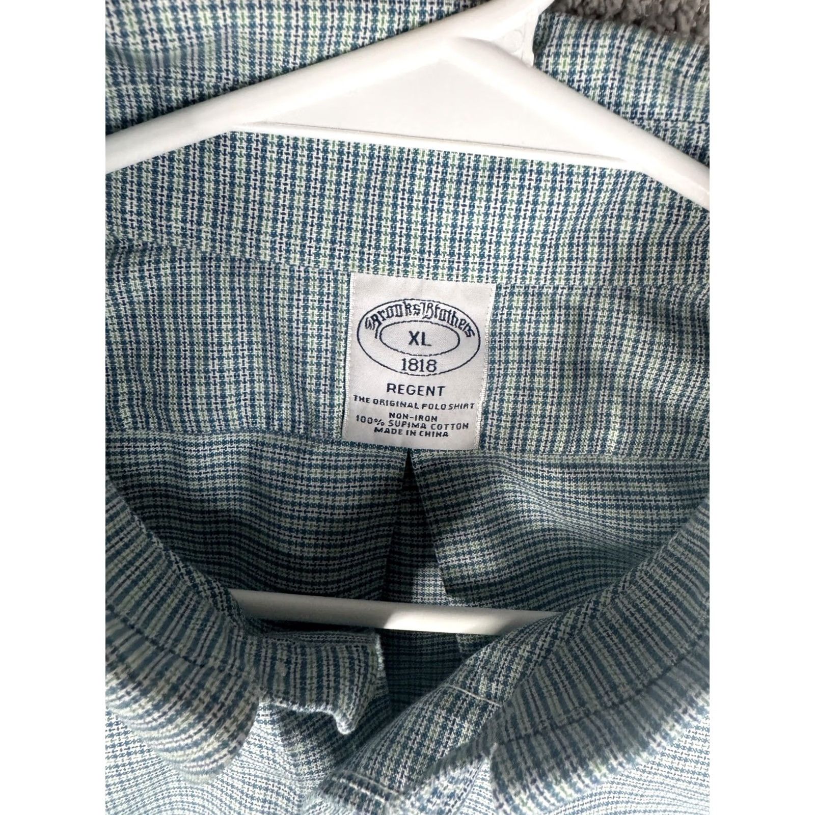 Brooks Brothers Brooks Brothers Shirt Mens XL Blue Green Check Regent Non Iron Supima Cotton Size US XL / EU 56 / 4 - 6 Thumbnail