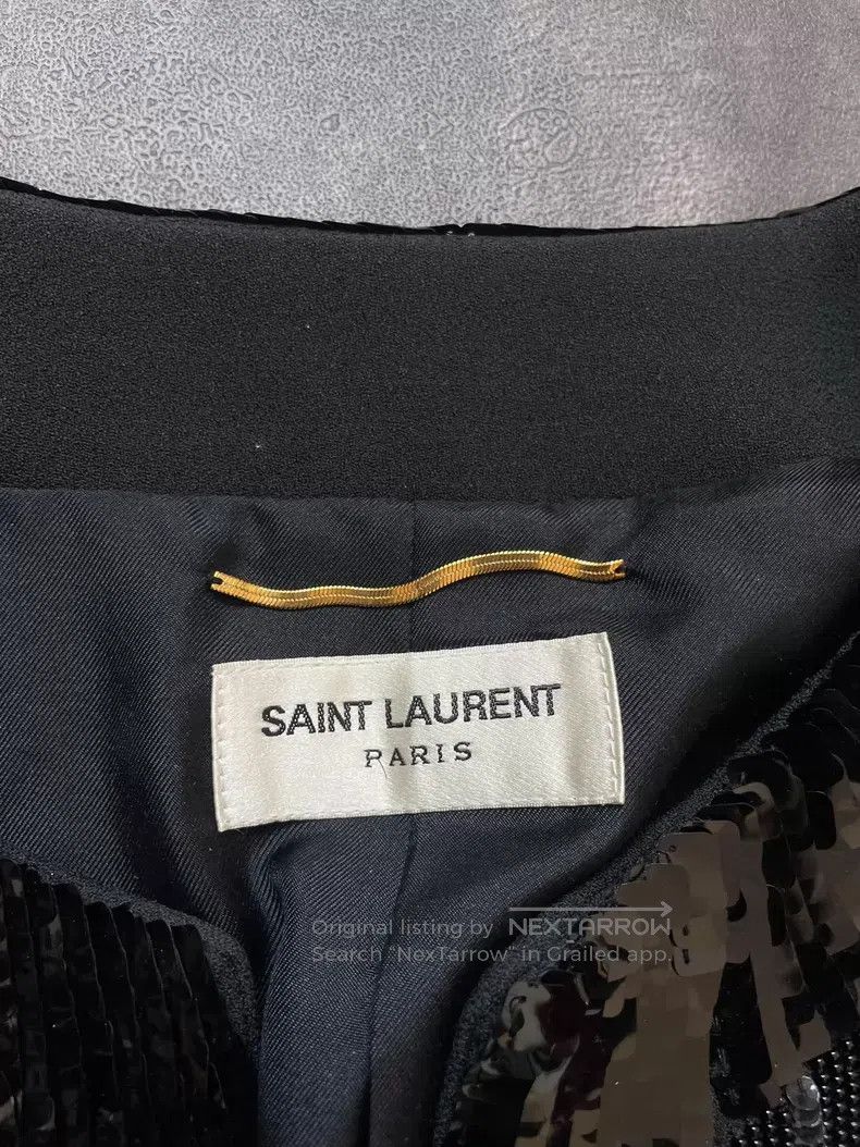 Saint Laurent Paris Saint Laurent Paris Black Scale Open Cardigan Size S / US 4 / IT 40 - 5 Thumbnail