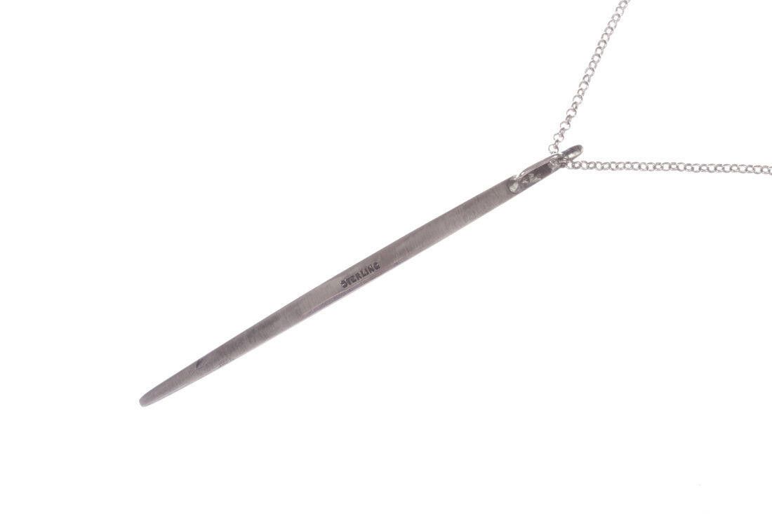 Handmade Alberto Juan Sterling Silver Bar Pin Pendant Necklace Size ONE SIZE - 4 Thumbnail