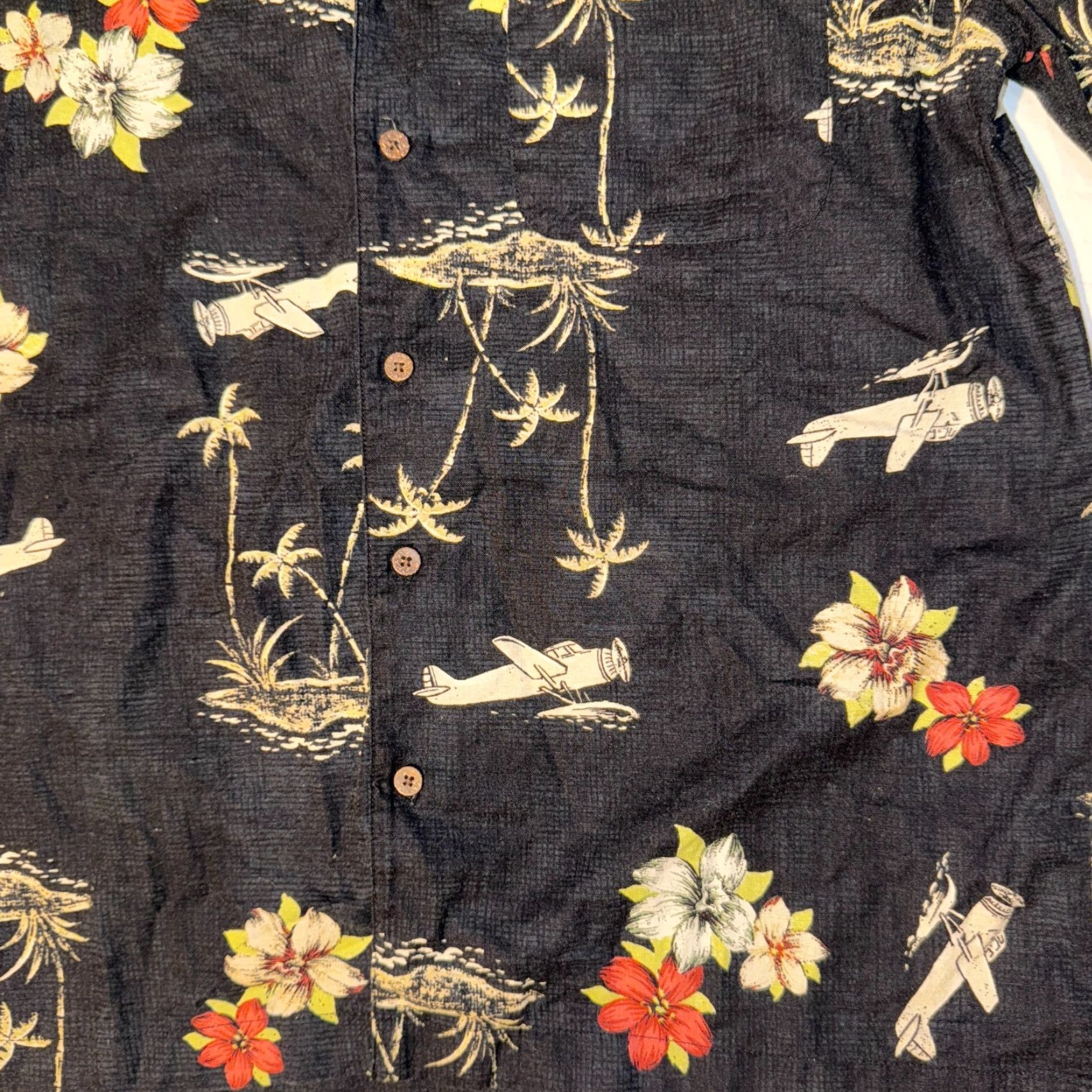 High Sierra VINTAGE High Sierra Shirt Button-Up Hawaiian Black Seaplane Palm Trees Print S Men Short Sleeve Logo Embroidered Easy Care All Seasons Size US S / EU 44-46 / 1 - 3 Thumbnail
