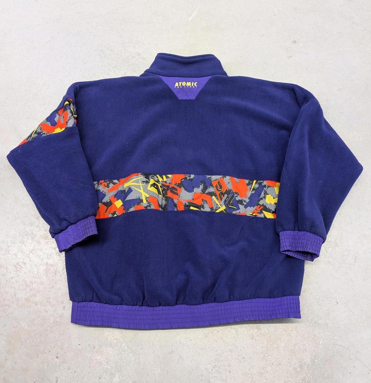 Vintage Vintage 90s Atomic Sportswear Purple Orange Fleece Sweater Size US XL / EU 56 / 4 - 2 Thumbnail