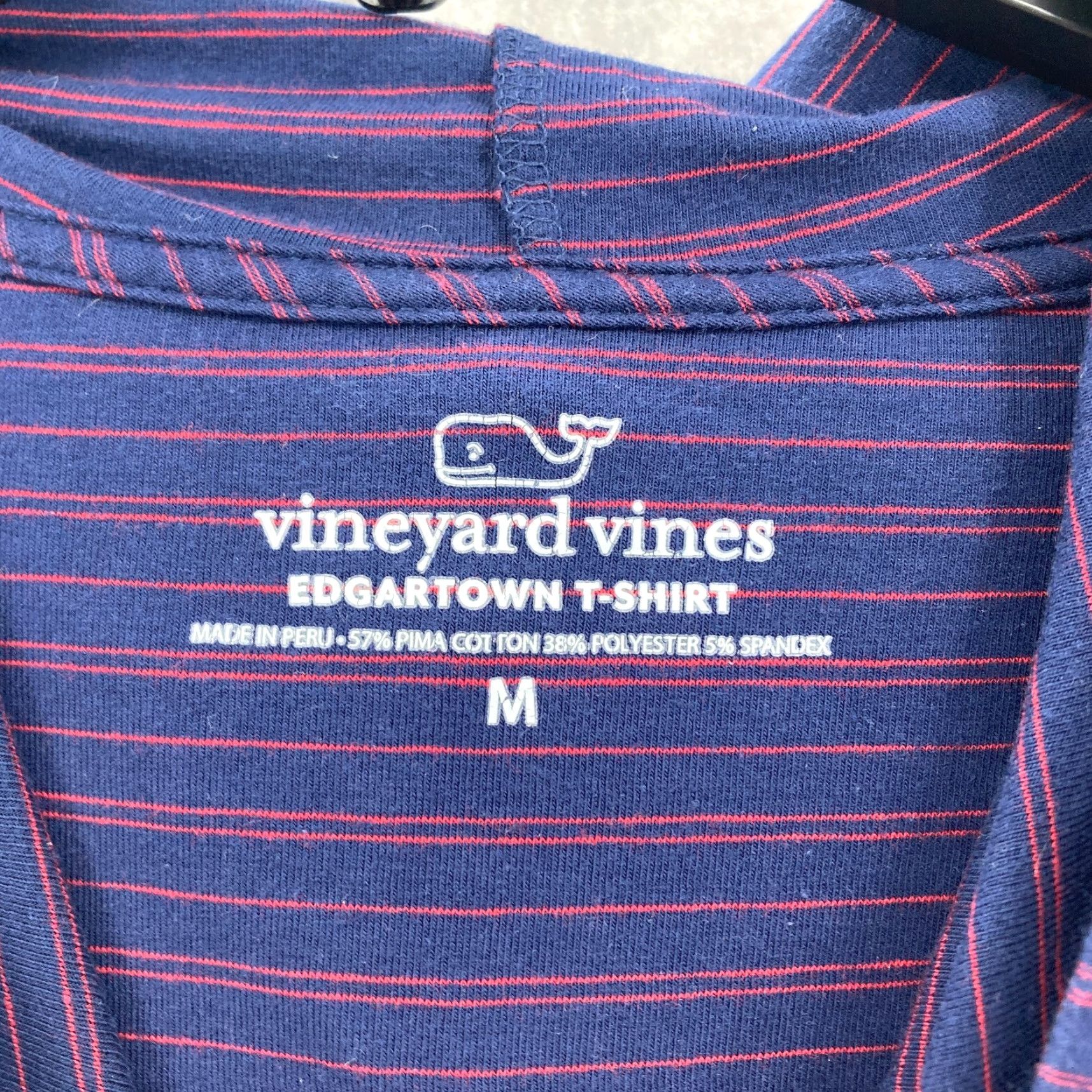 Vineyard Vines Vineyard Vines Edgartown T-Shirt Mens Medium Navy Blue Striped Hooded Preppy Size US M / EU 48-50 / 2 - 4 Thumbnail