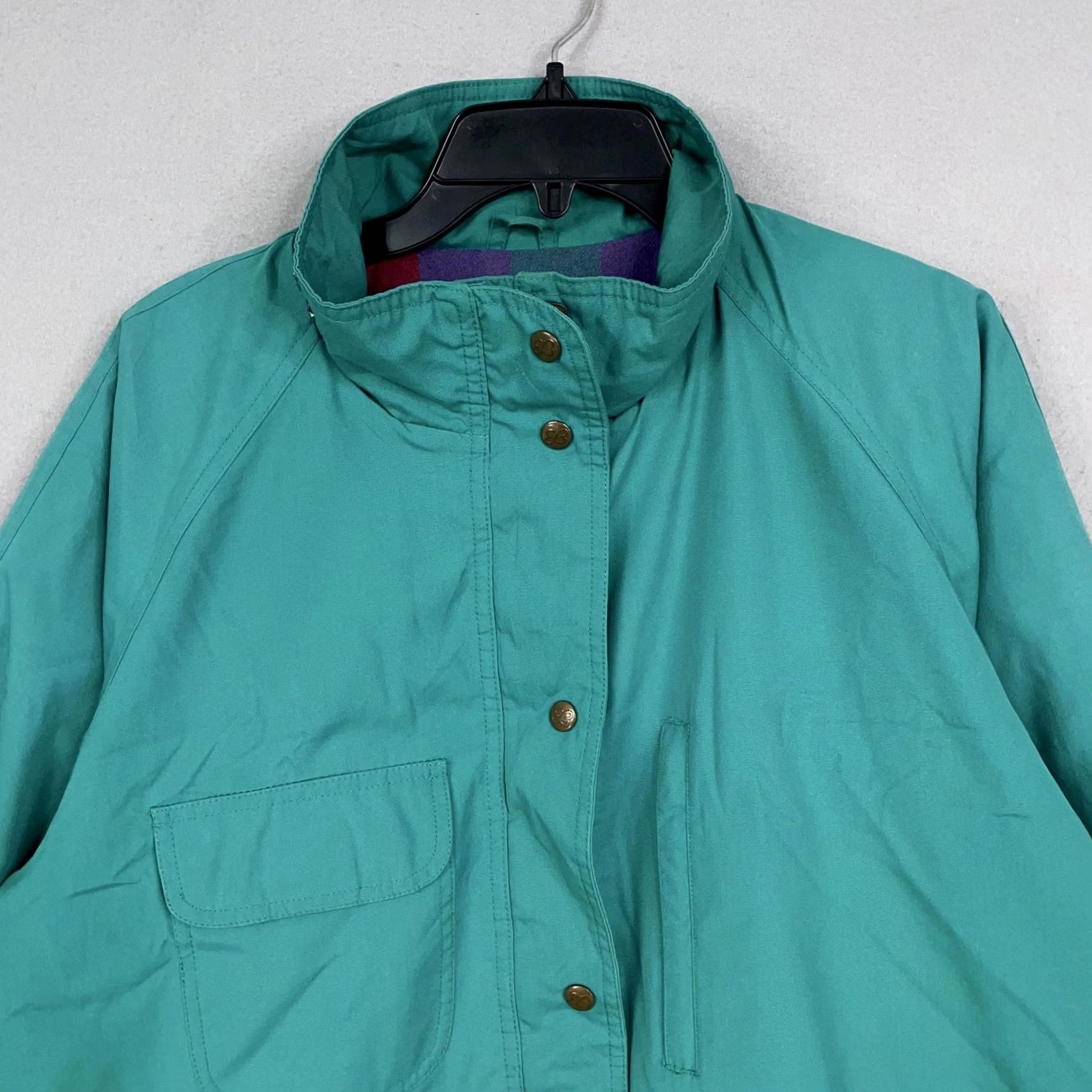 Eddie Bauer VINTAGE Eddie Bauer Jacket Womens Large Teal Wool Lined Field Coat Pockets 90s Size L / US 10 / IT 46 - 3 Thumbnail