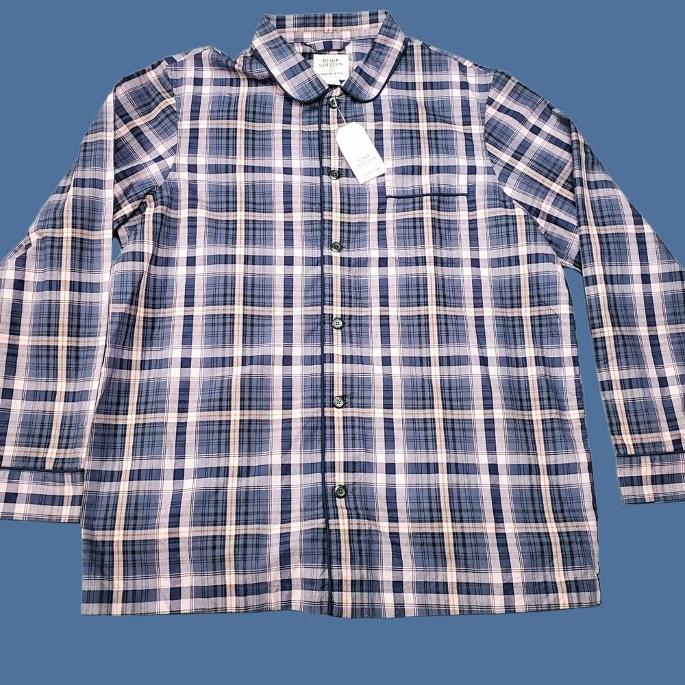 Lands' End Lands' End Pajama Shirt Mens Large Purple Plaid w Tags Blake Shelton Shirt Pajama Top Button Long Sleeve Collared Cotton Regular Size US L / EU 52-54 / 3 - 1 Thumbnail
