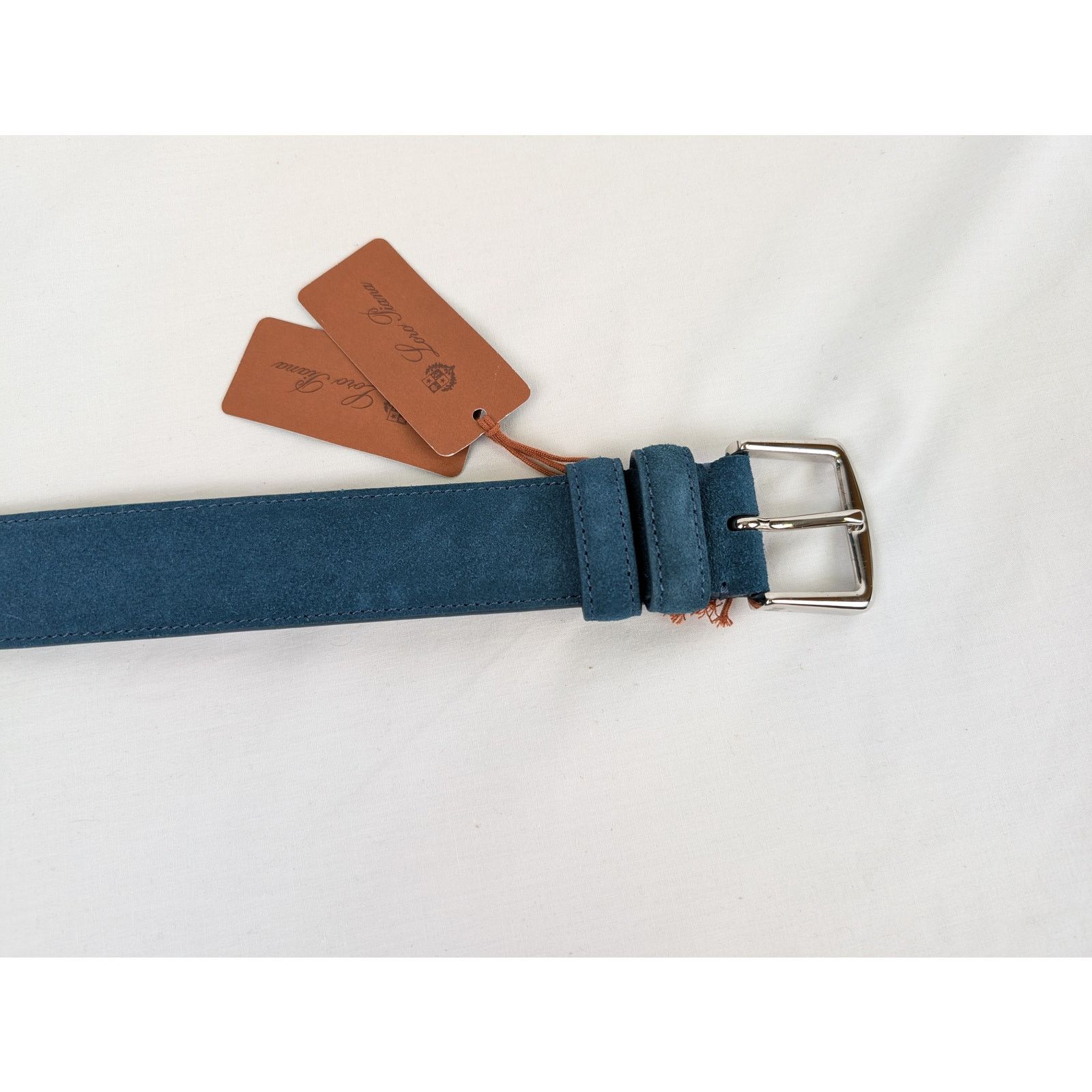 Loro Piana o1rshd1 Size: 80 / Men's 100% Suede Calf Split Belt in Green Size 32 - 11 Thumbnail