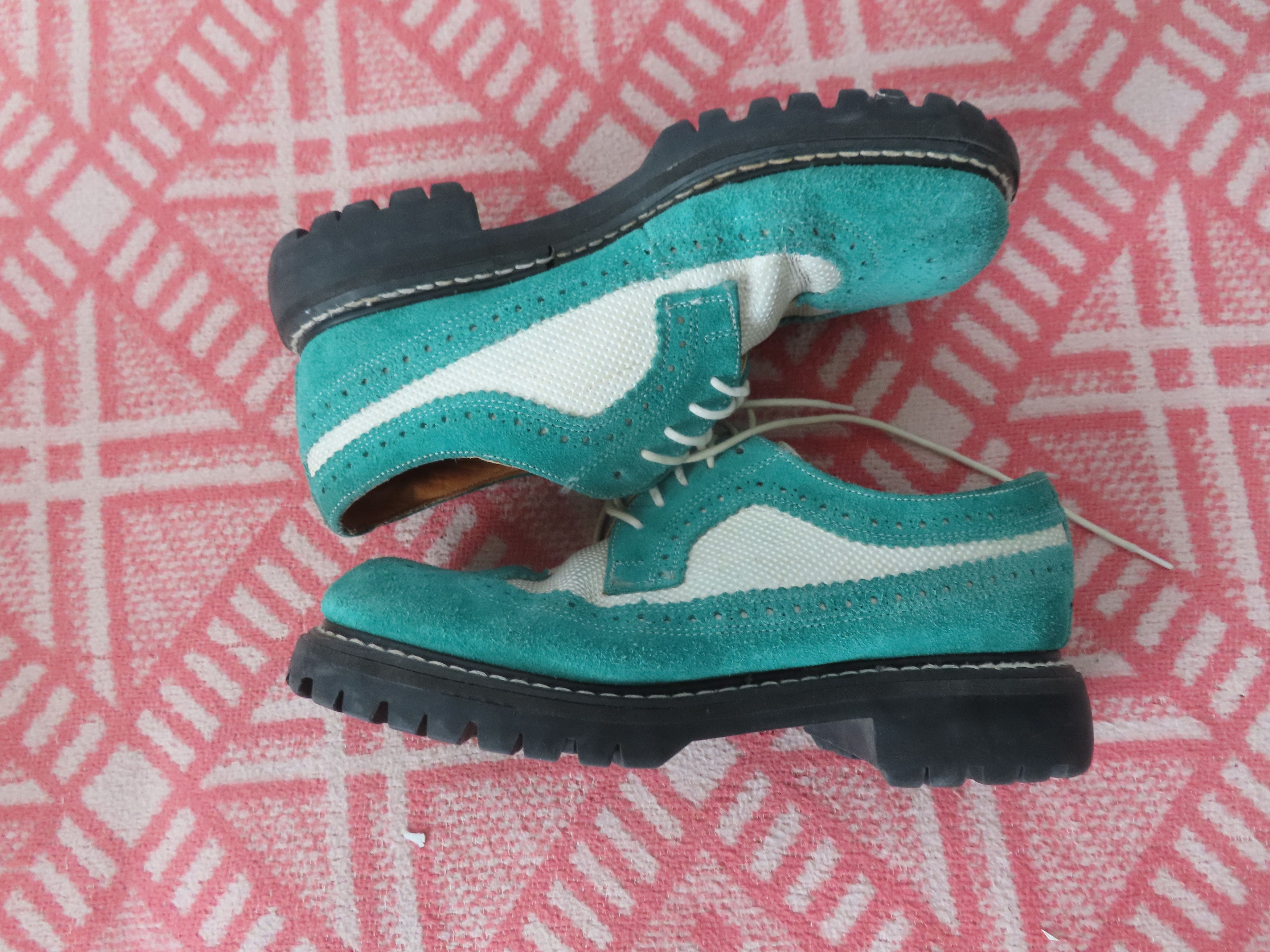 Designer × George Cox × Vintage Vintage green white Suede George Cox Shoes Size US 5 / EU 37 - 4 Thumbnail