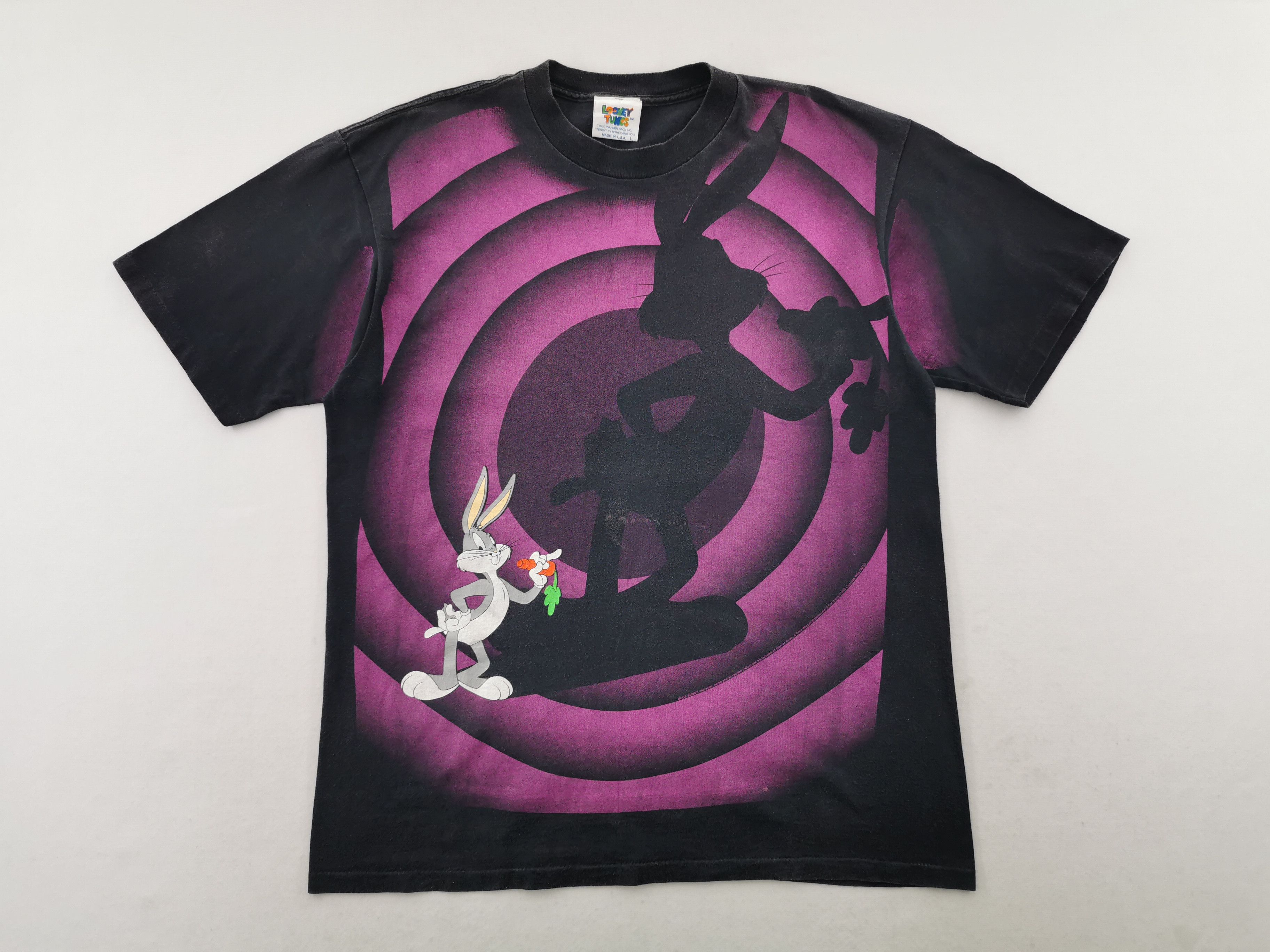 Vintage Vintage 90s Looney Tunes Bugs Bunny Overprint Tee T Shirt Size US L / EU 52-54 / 3 - 3 Thumbnail