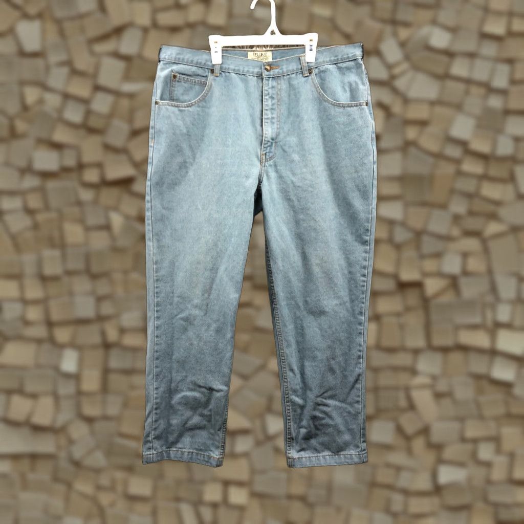 Vintage Duke Jeans Size 38 Mens Mid Rise Straight Leg Stone Wash Blue Denim Jeans Size US 38 / EU 54 - 1 Thumbnail